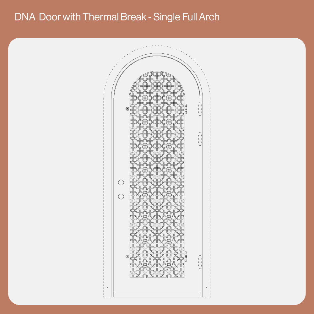 CAD Drawing of Thermally Broken DNA Single Full Arch Door