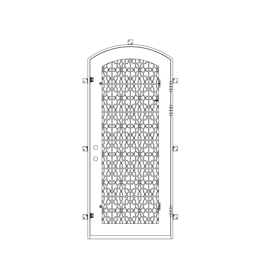 Single Arched Iron Door CAD