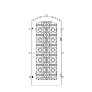 Single Arched Iron Door CAD