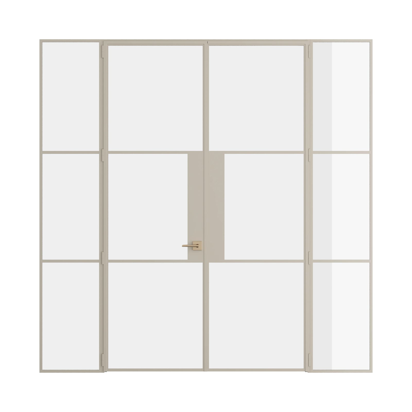 Pinkys Air 4 interior steel door, double, flat, with side windows, closed