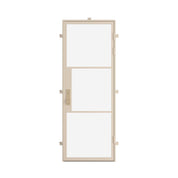 single flat steel entry door in Casual Khaki finish