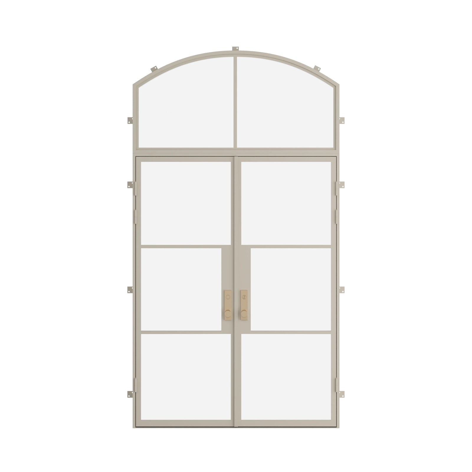 Pinkys Air 4 steel door, double, flat, with an arch top window, closed