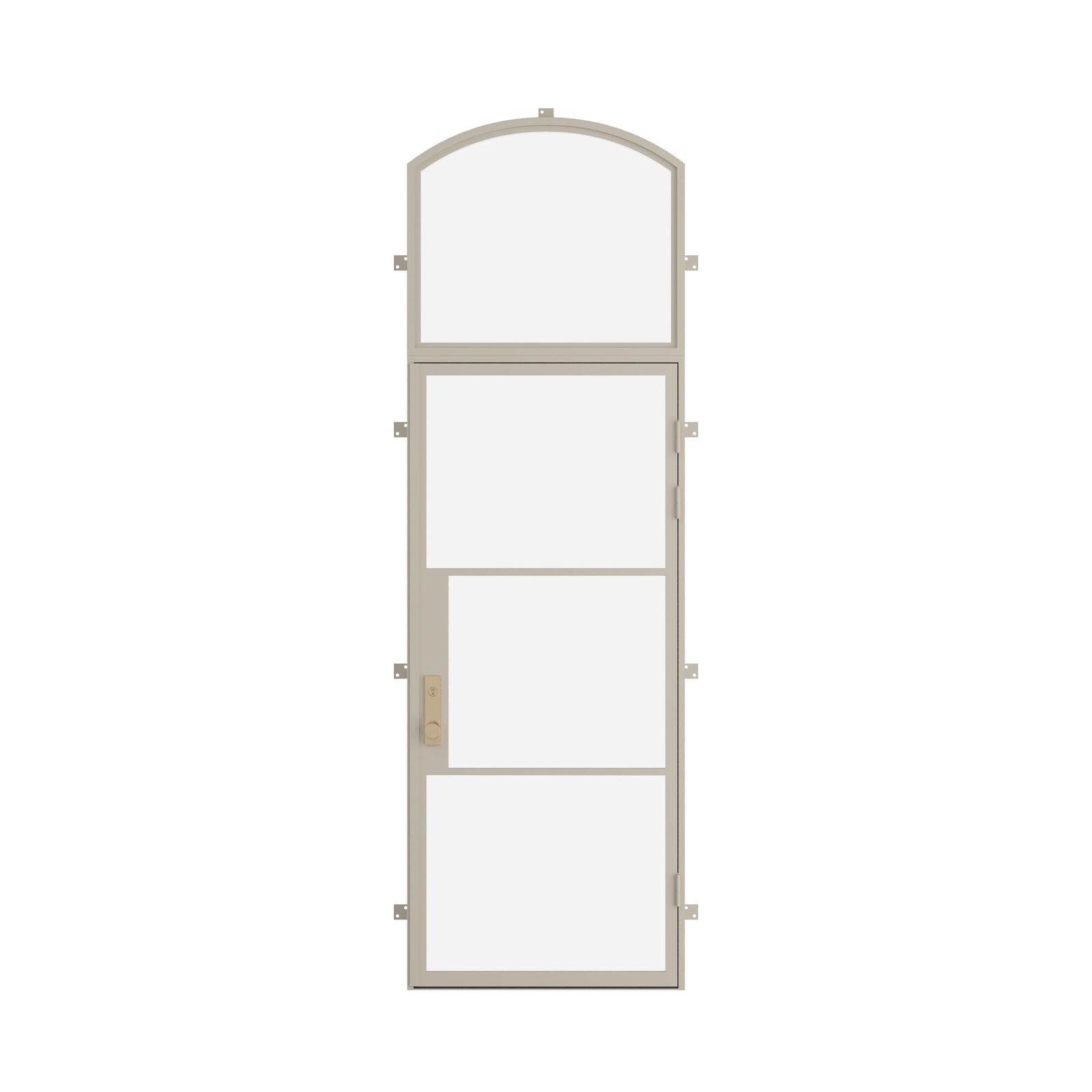 Pinkys Air 4 steel door, single, flat, with an arch top window, closed
