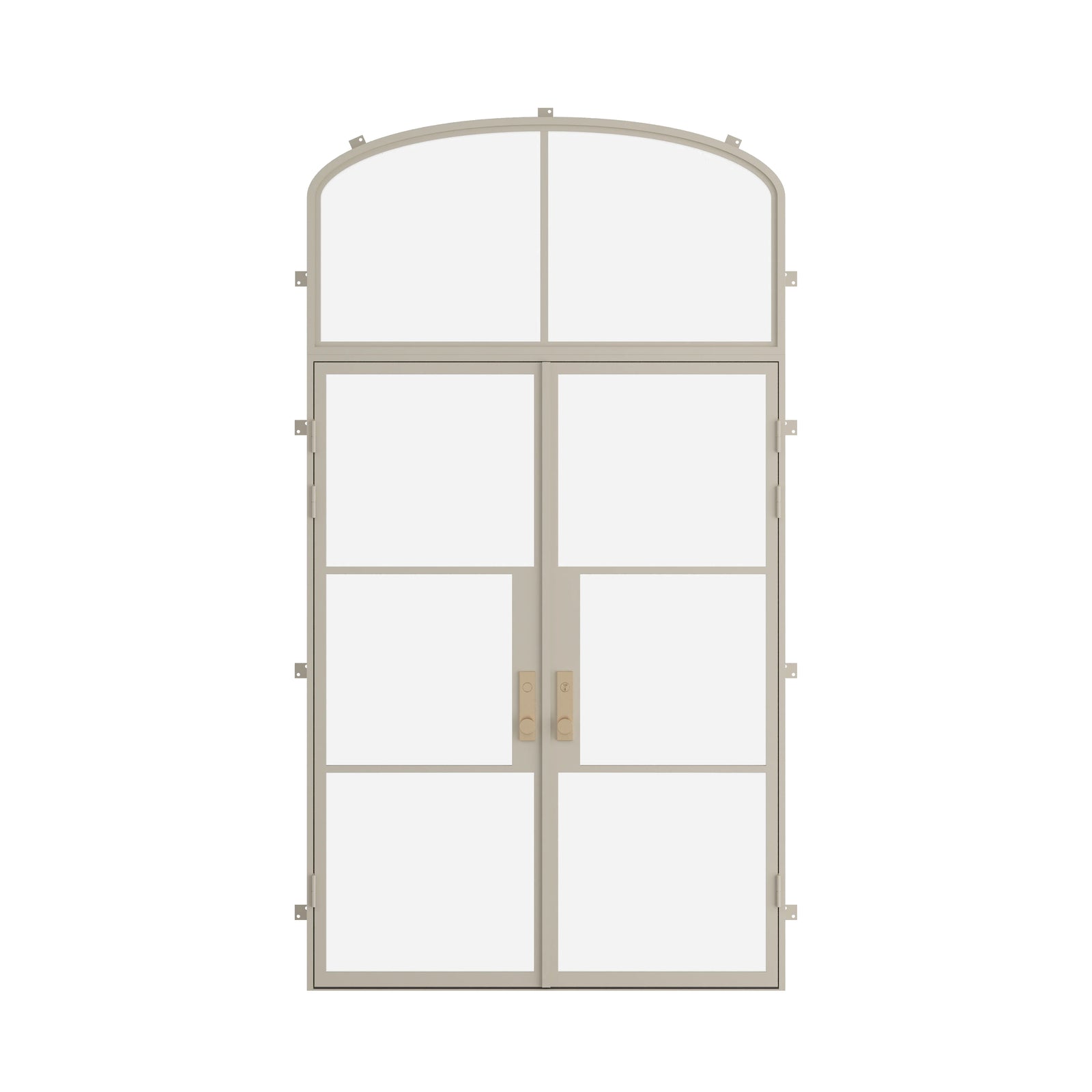 Pinkys Air 4 steel door, double, flat, with a mini-arch top window, closed