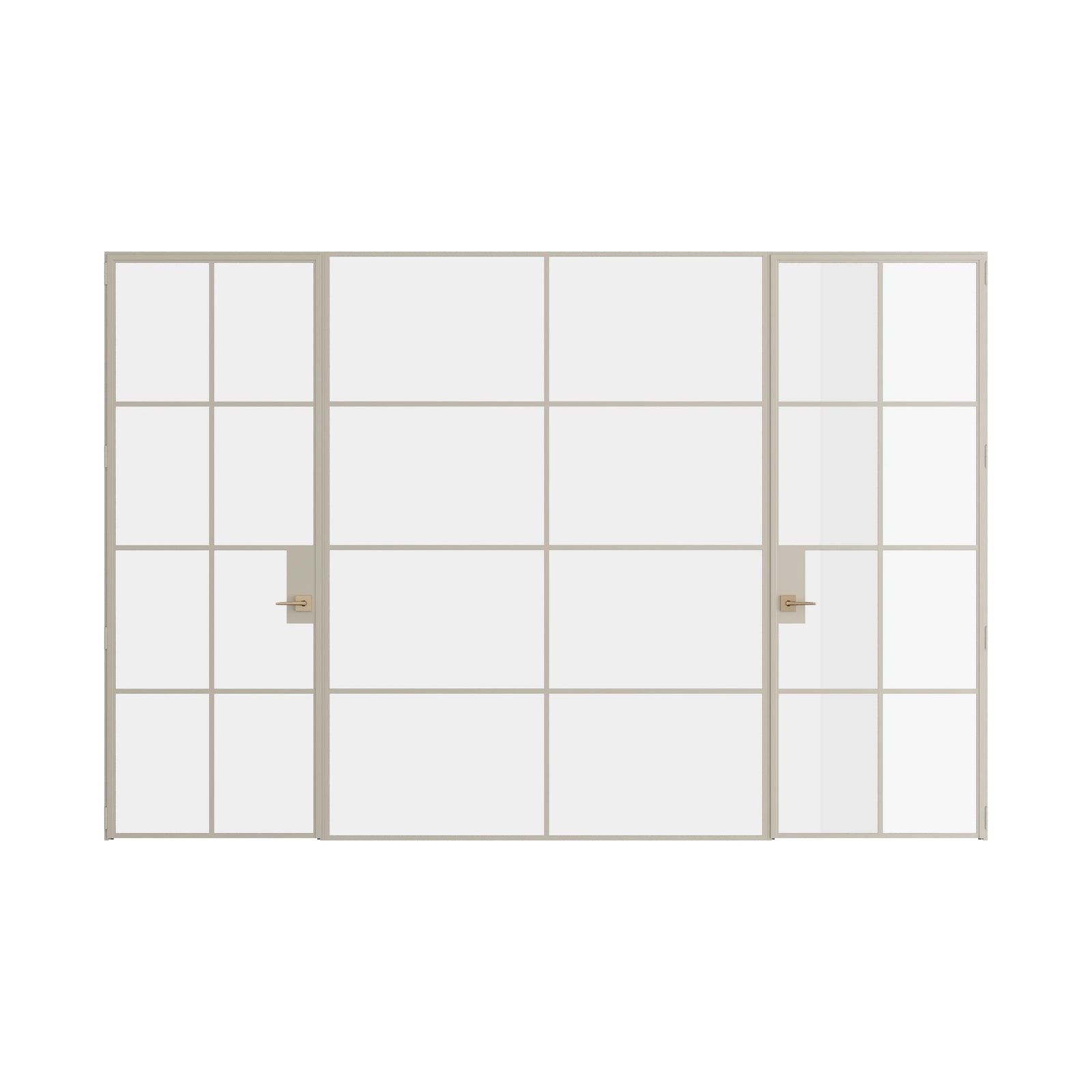 Pinkys Air 5 interior steel door, dual single, with a fixed middle panel, closed