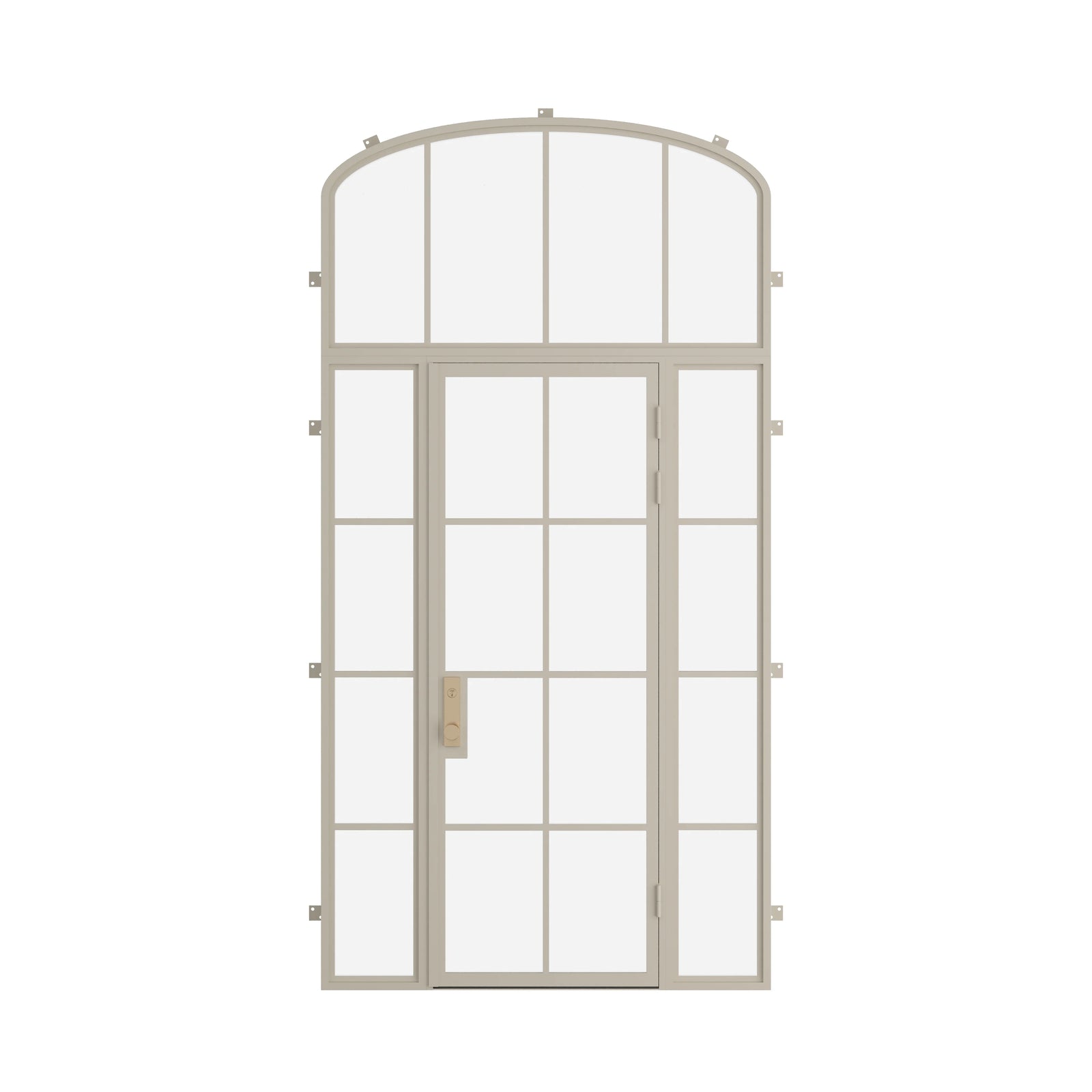 Pinkys Air 5 steel door, single, flat, with side windows, with a mini-arch top window, closed