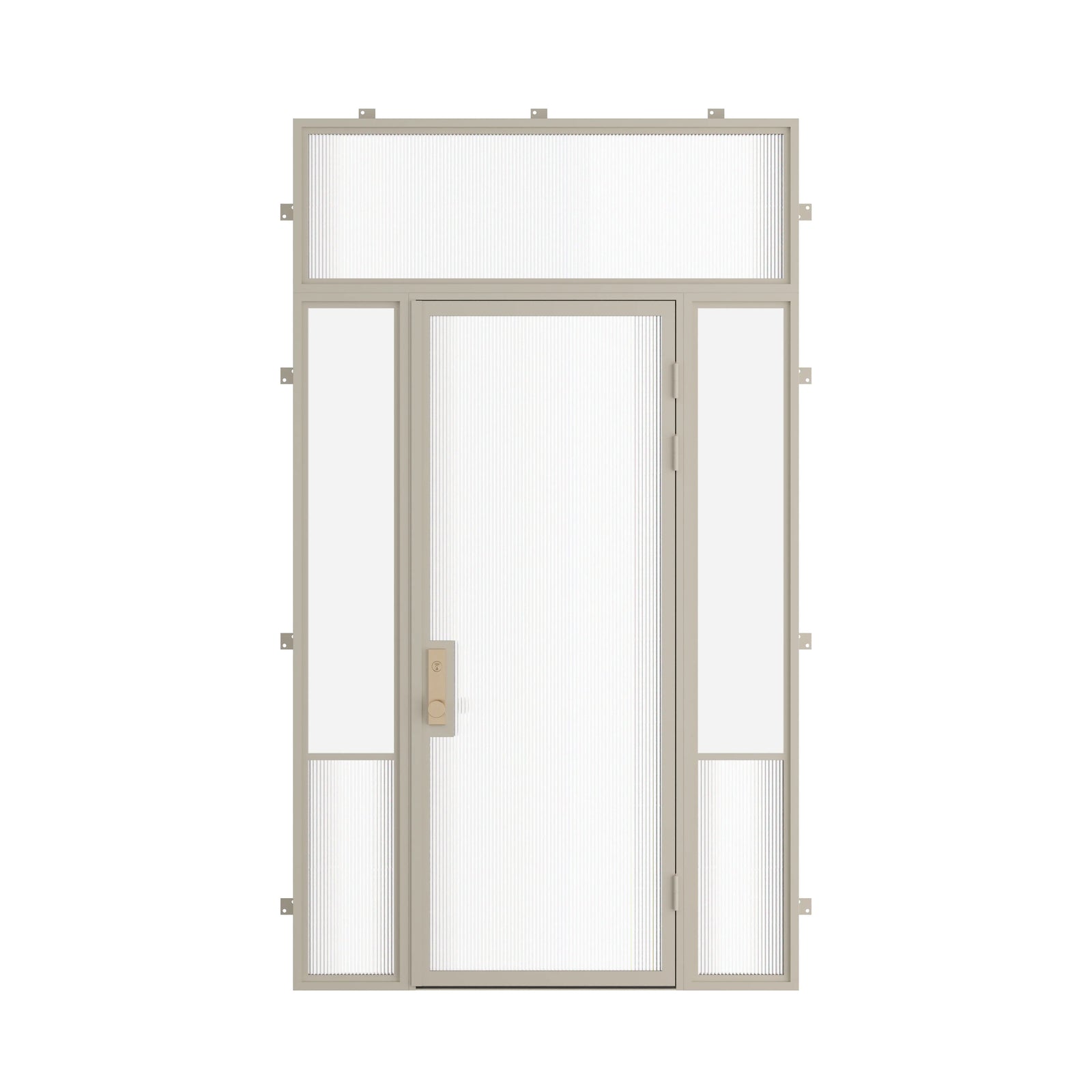Pinkys Air Grand steel door, single, flat, with side windows, with a flat top window, closed