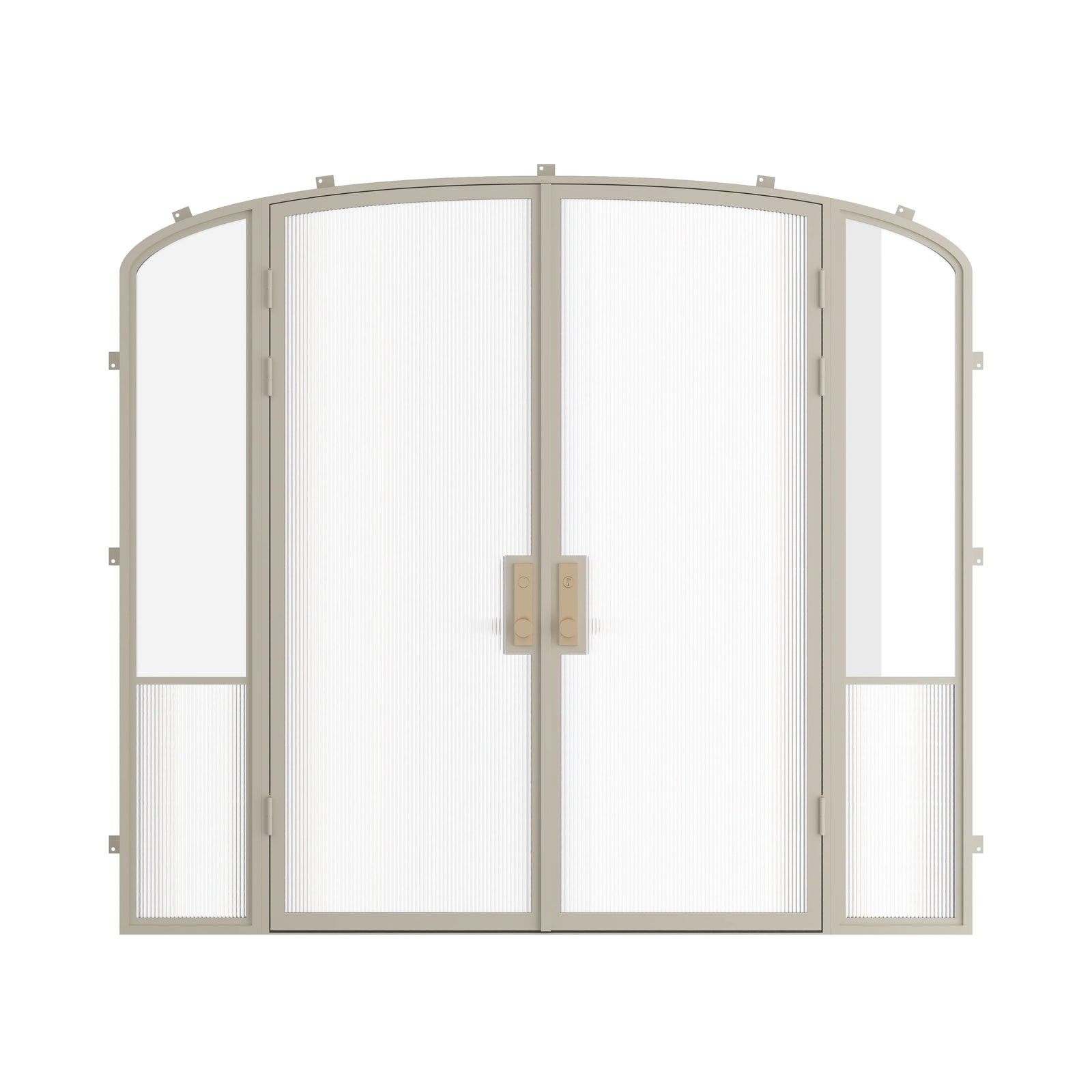 Pinkys Air Grand steel door, double, arch, with side windows, closed