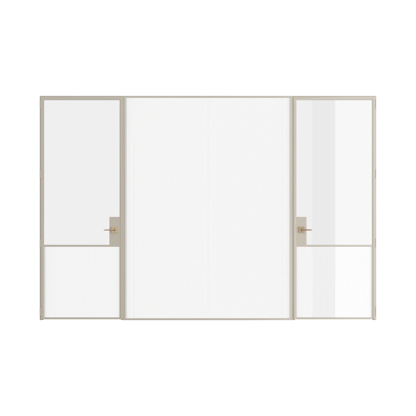Pinkys Air Grand interior steel door, dual single, flat, with a fixed middle panel, closed