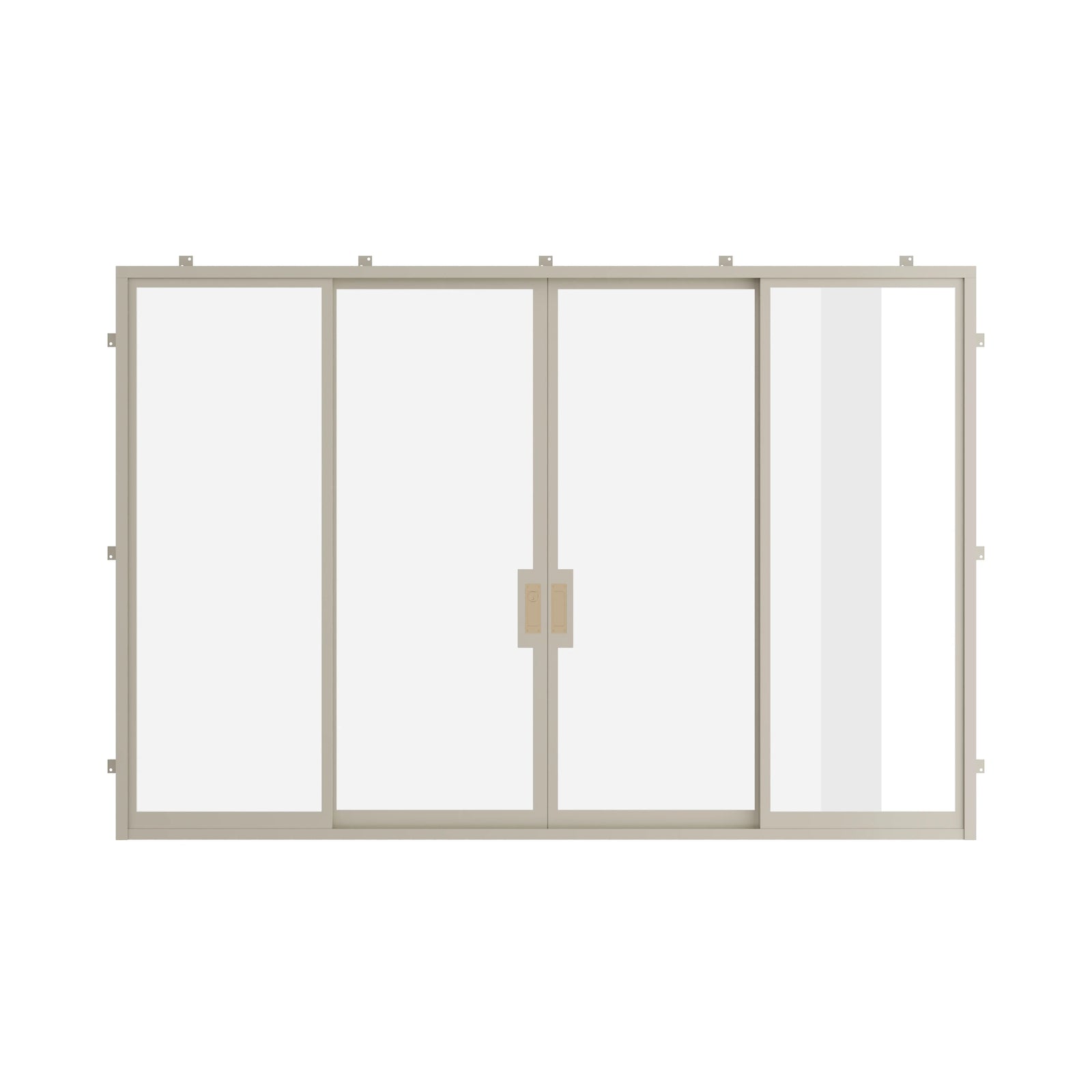 Pinkys Air Lite steel door, sliding, center-split, closed