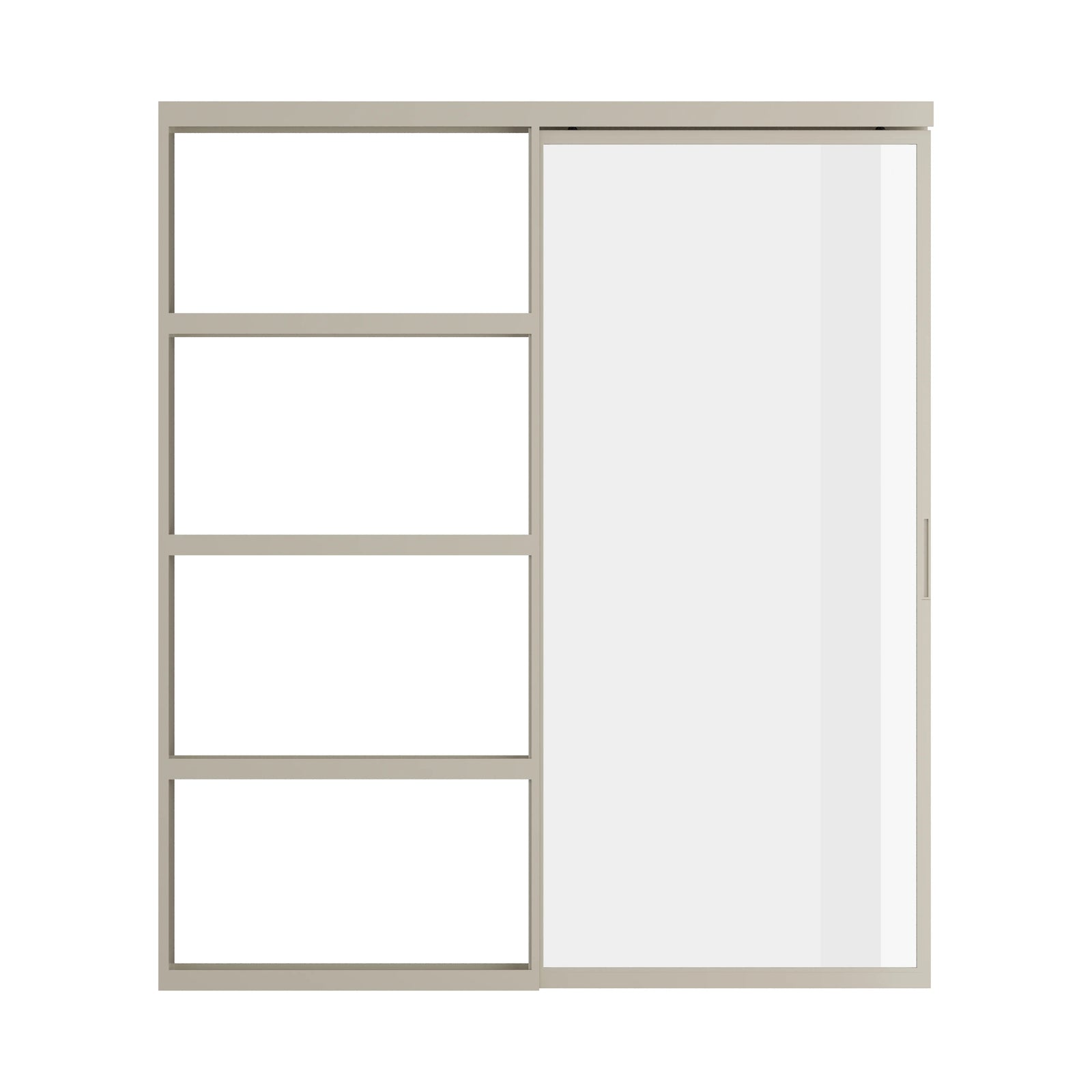 Pinkys Air Lite interior steel door, single, flat, sliding, pocket, top-track, closed