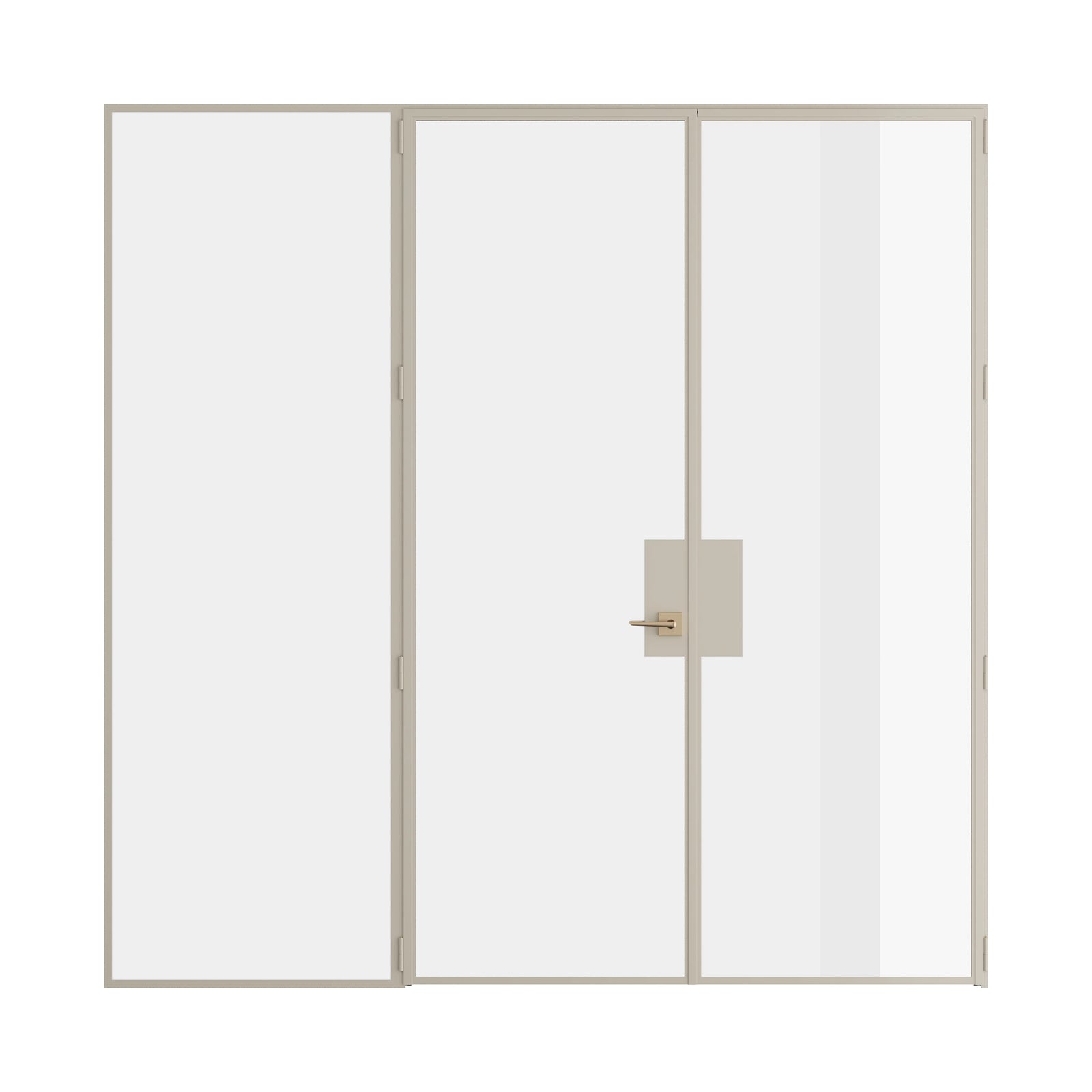 Pinkys Air Lite interior steel door, double, flat, with a left side window, closed