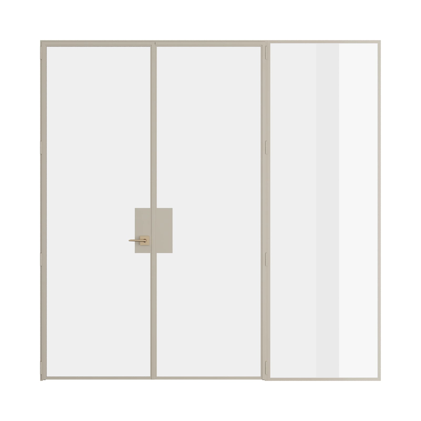 Pinkys Air Lite interior steel door, double, flat, with a right side window, closed