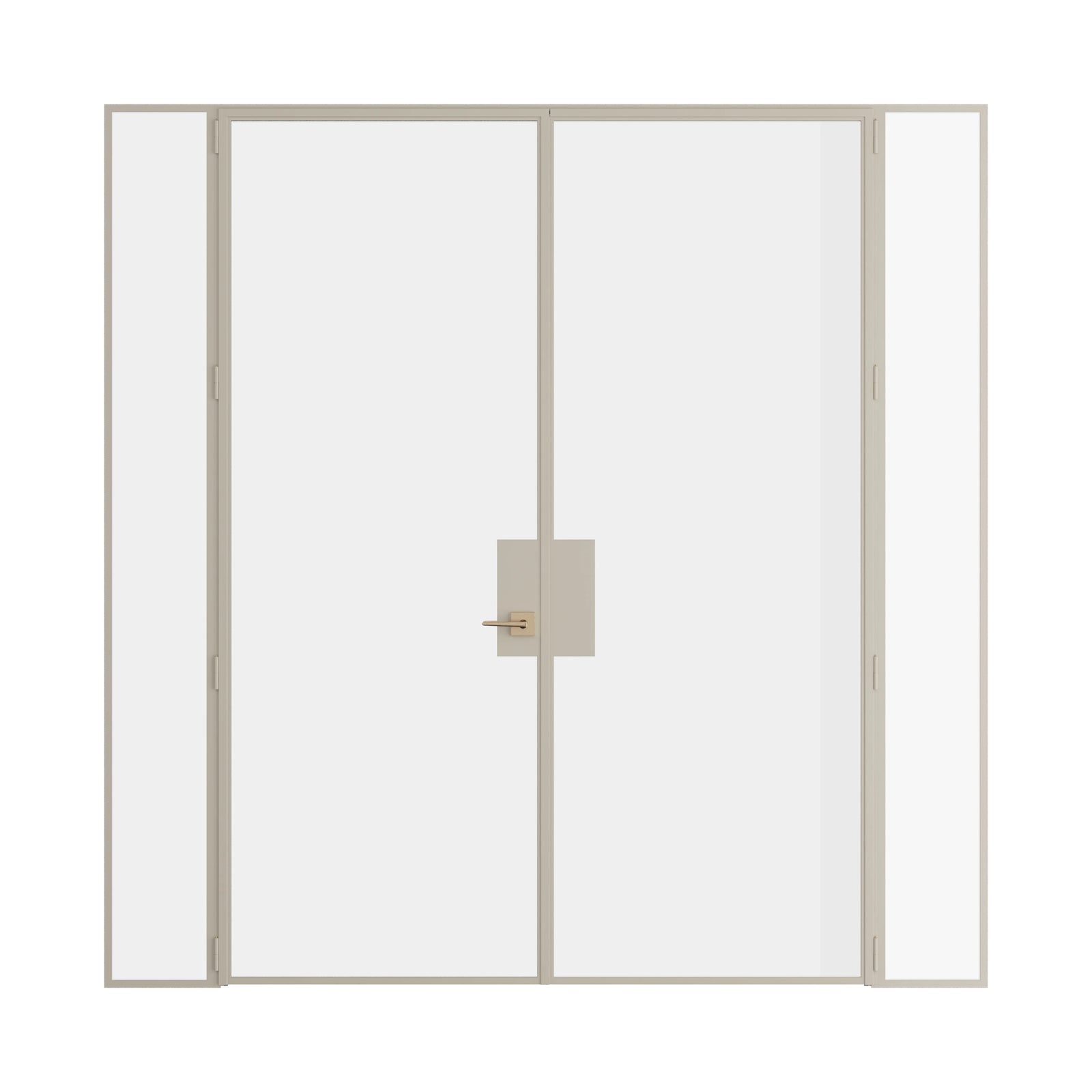 Pinkys Air Lite interior steel door, double, flat, with side windows, closed