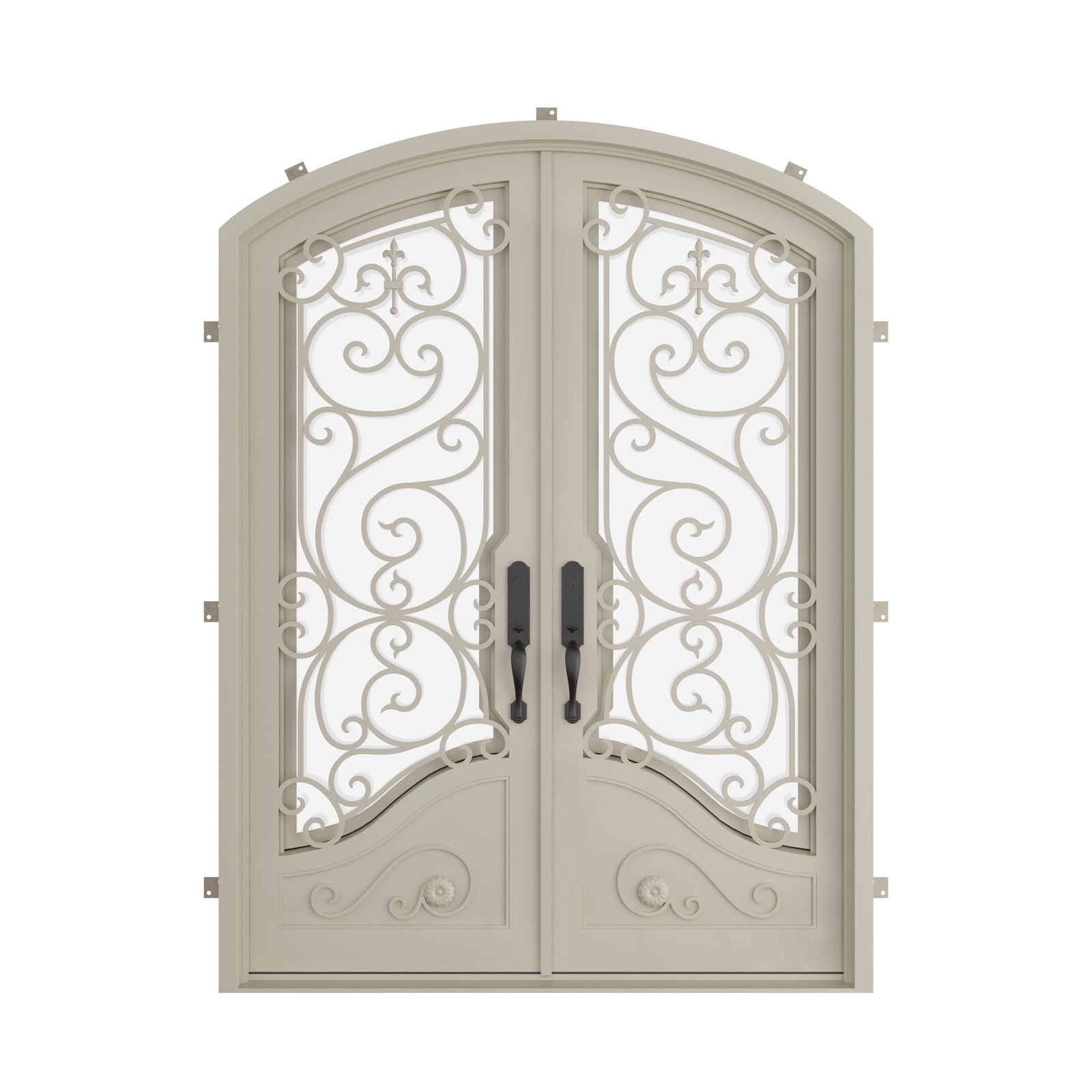 Pinkys Beverly steel door, double, arch, closed