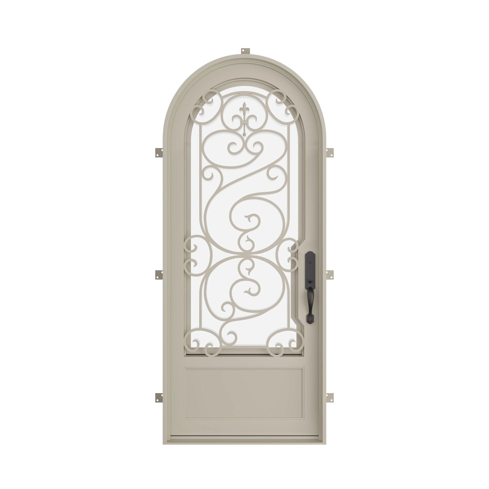 Pinkys Beverly steel door, single, arch, closed