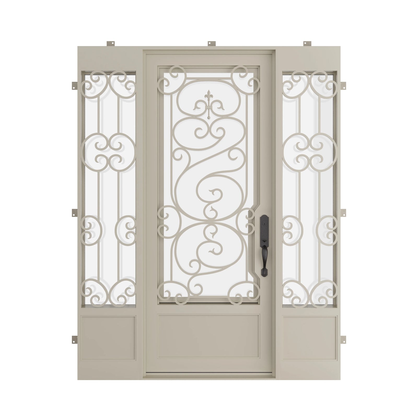 Pinkys Beverly steel door, single, flat, with side windows, closed