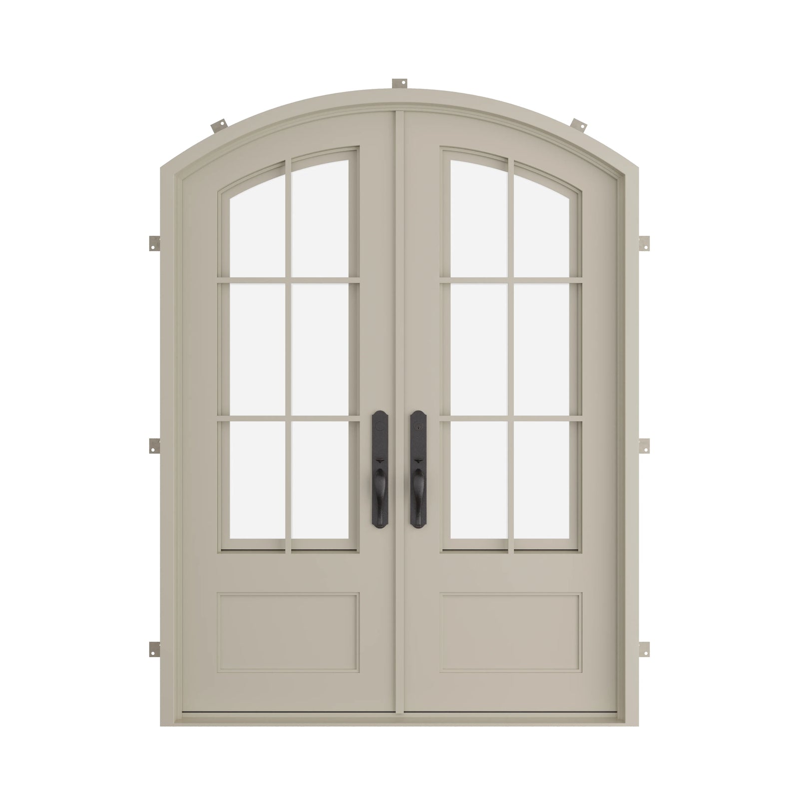 Pinkys Bristol steel door, double, arch, closed