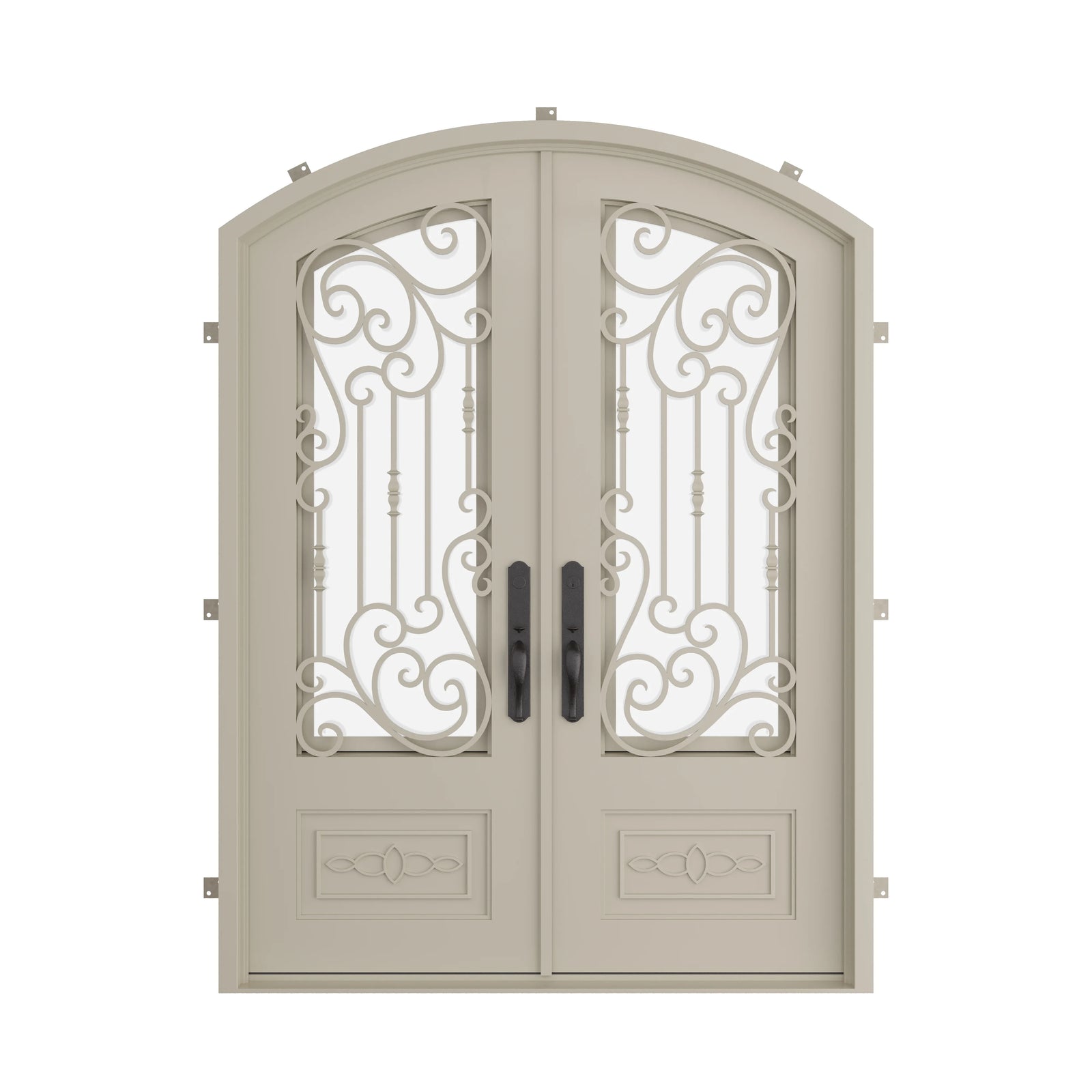 Pinkys Golden Gate steel door, double, arch, closed
