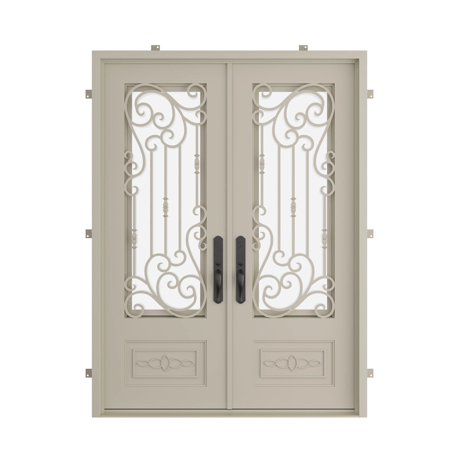 Pinkys Golden Gate steel door, double, flat, closed