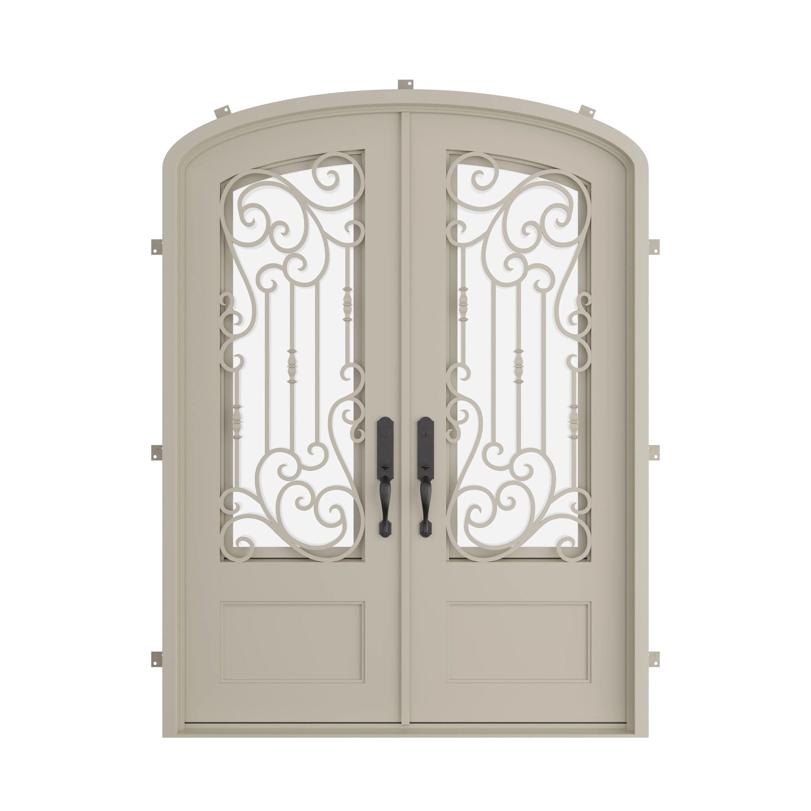 Pinkys Golden Gate steel door, double, mini arch, closed