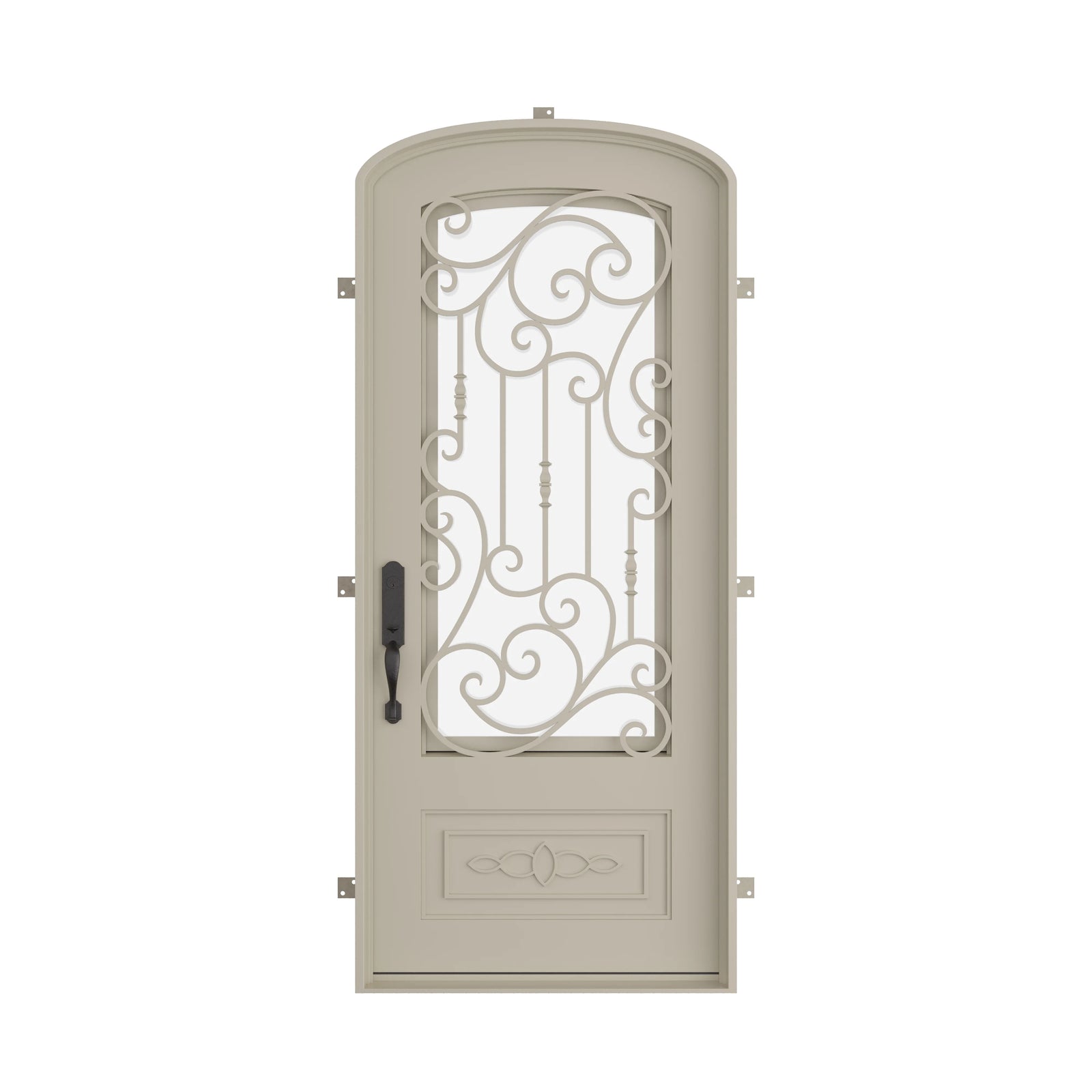 Pinkys Golden Gate steel door, single, arch, closed