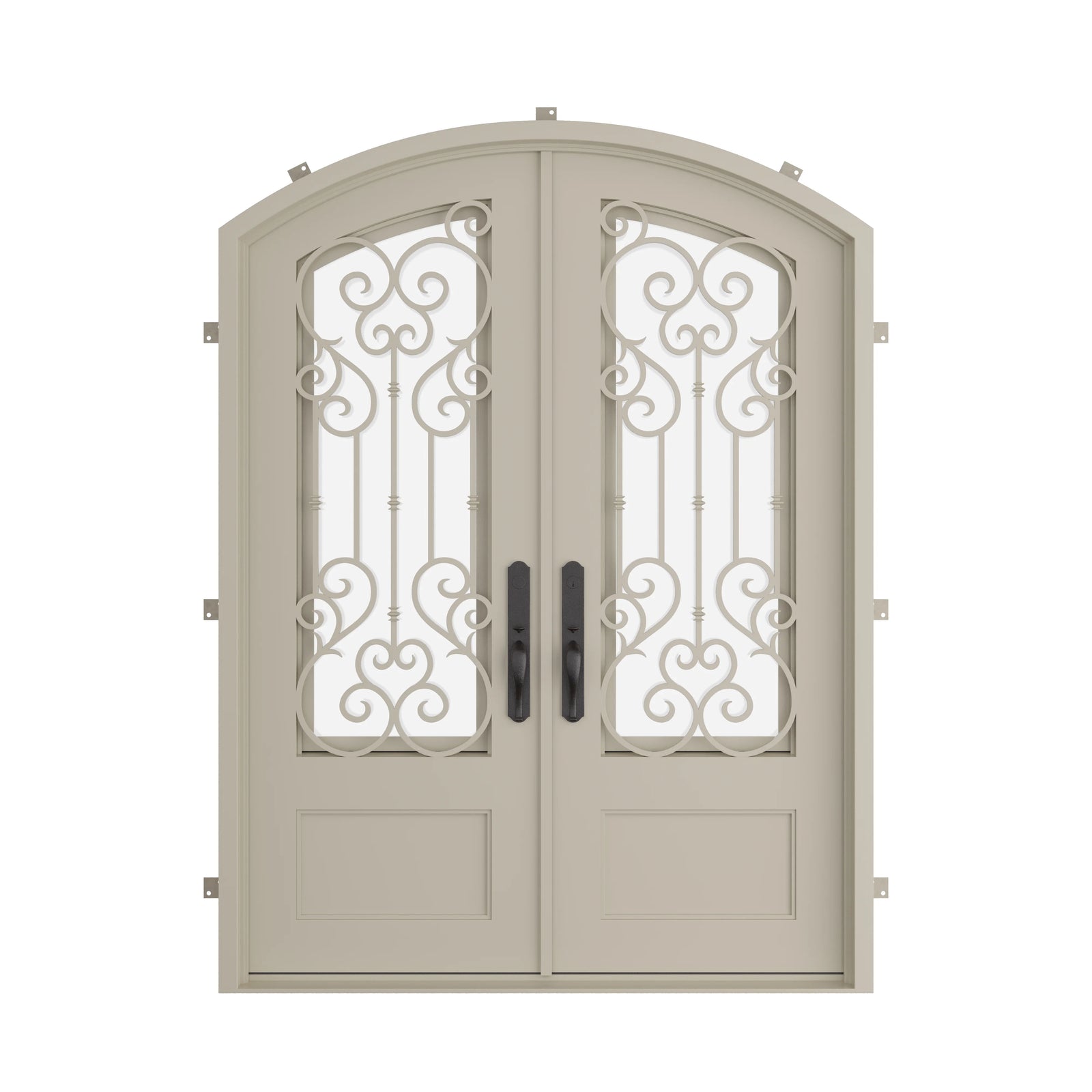 Pinkys New York steel door, double, arch, closed