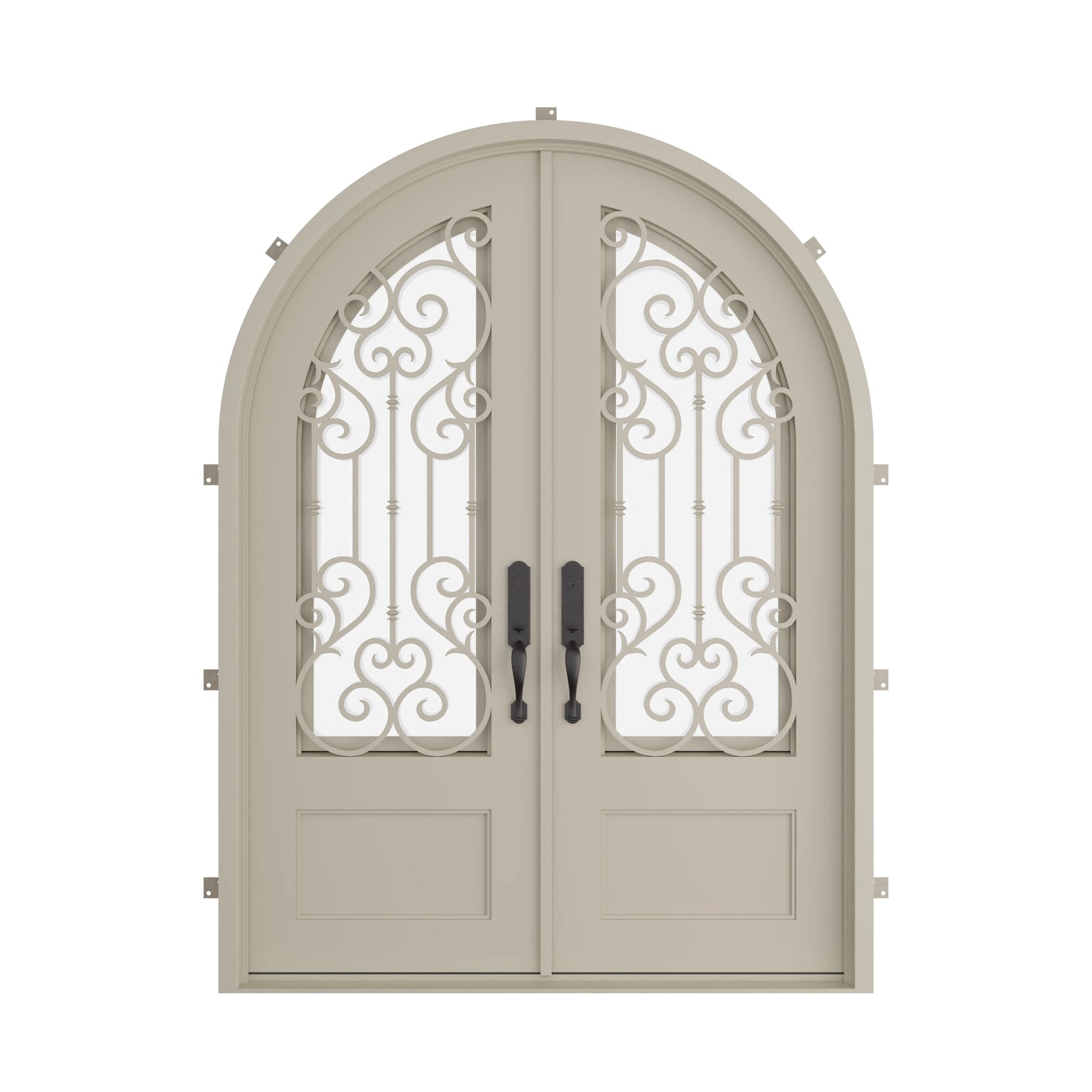Pinkys New York steel door, double, full arch, closed