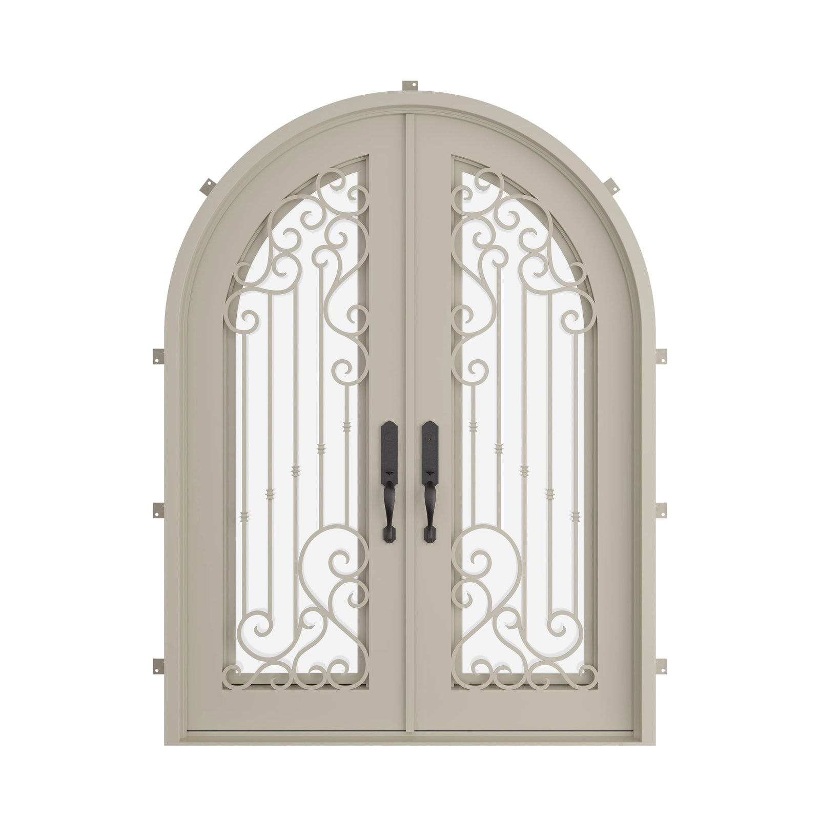 Pinkys Paris steel door, double, arch, closed