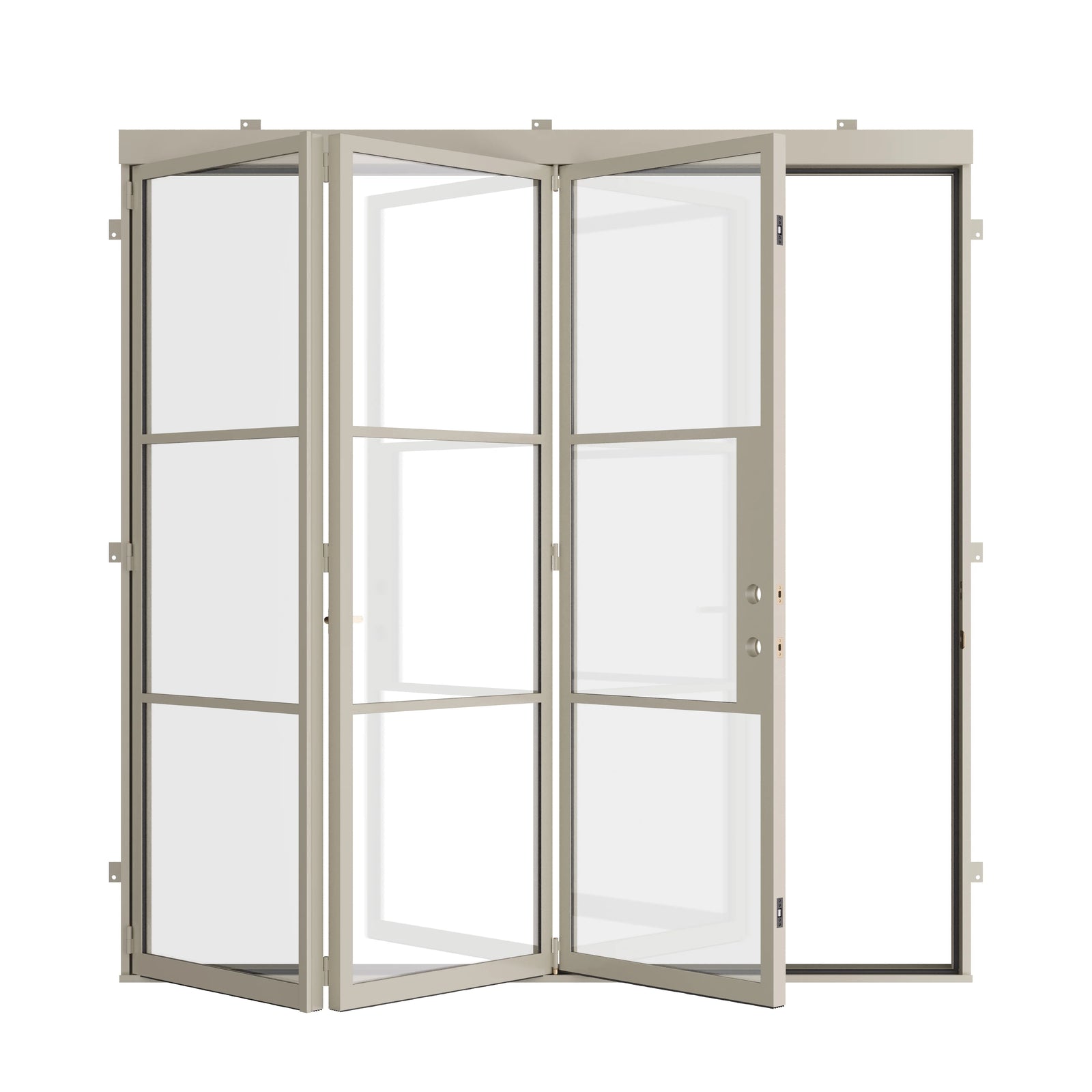 Pinkys Air 4 steel door, bifold, open