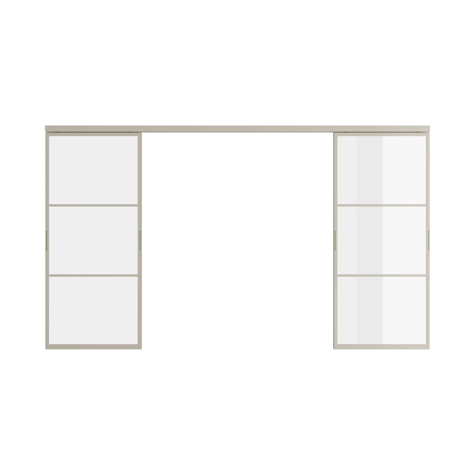 Pinkys Air 4 interior steel door, double, sliding, top-track, open