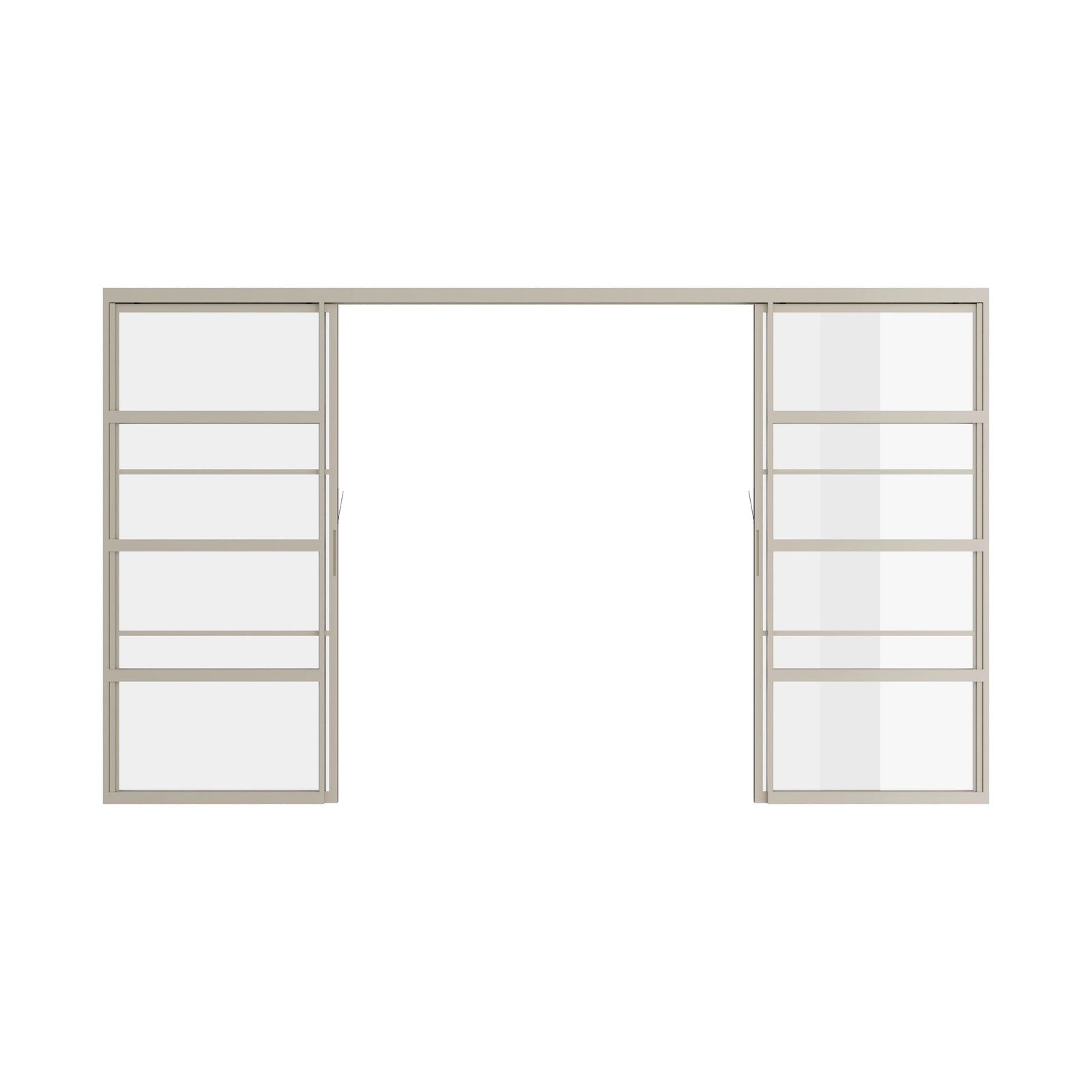 Pinkys Air 4 interior steel door, double, flat, sliding, pocket, top-track, open