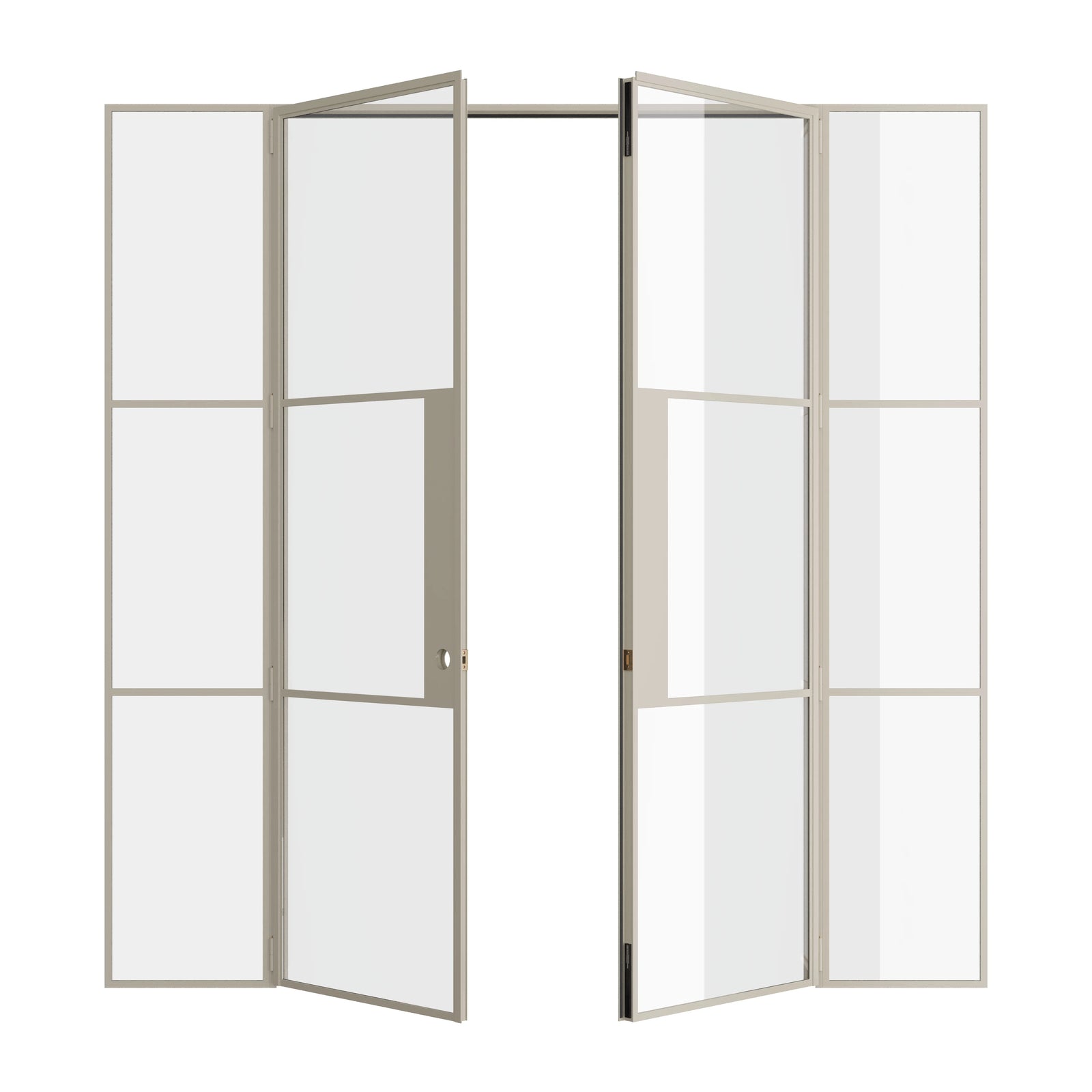 Pinkys Air 4 interior steel door, double, flat, with side windows, open