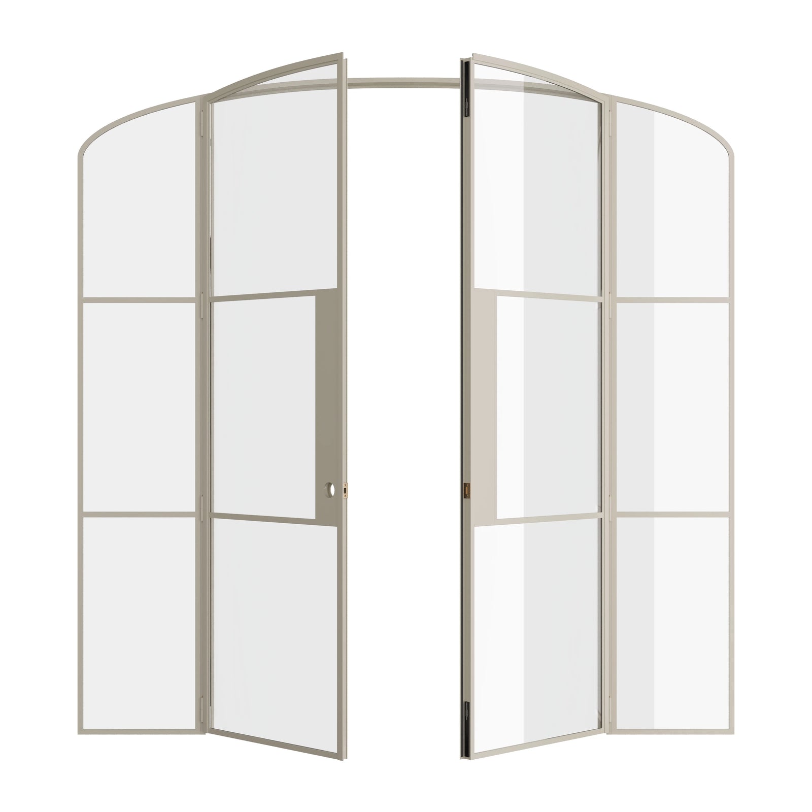 Pinkys Air 4 interior steel door, double, mini arch, with side windows, open