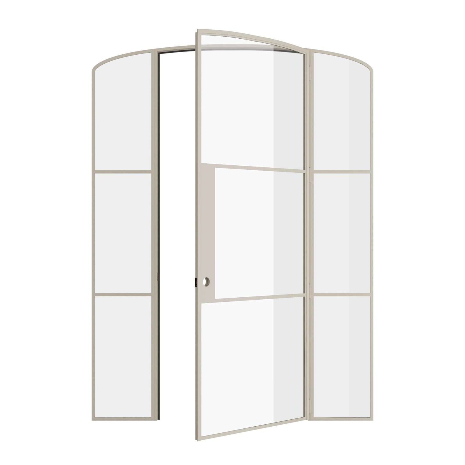 Pinkys Air 4 interior steel door, single, mini arch, with side windows, open