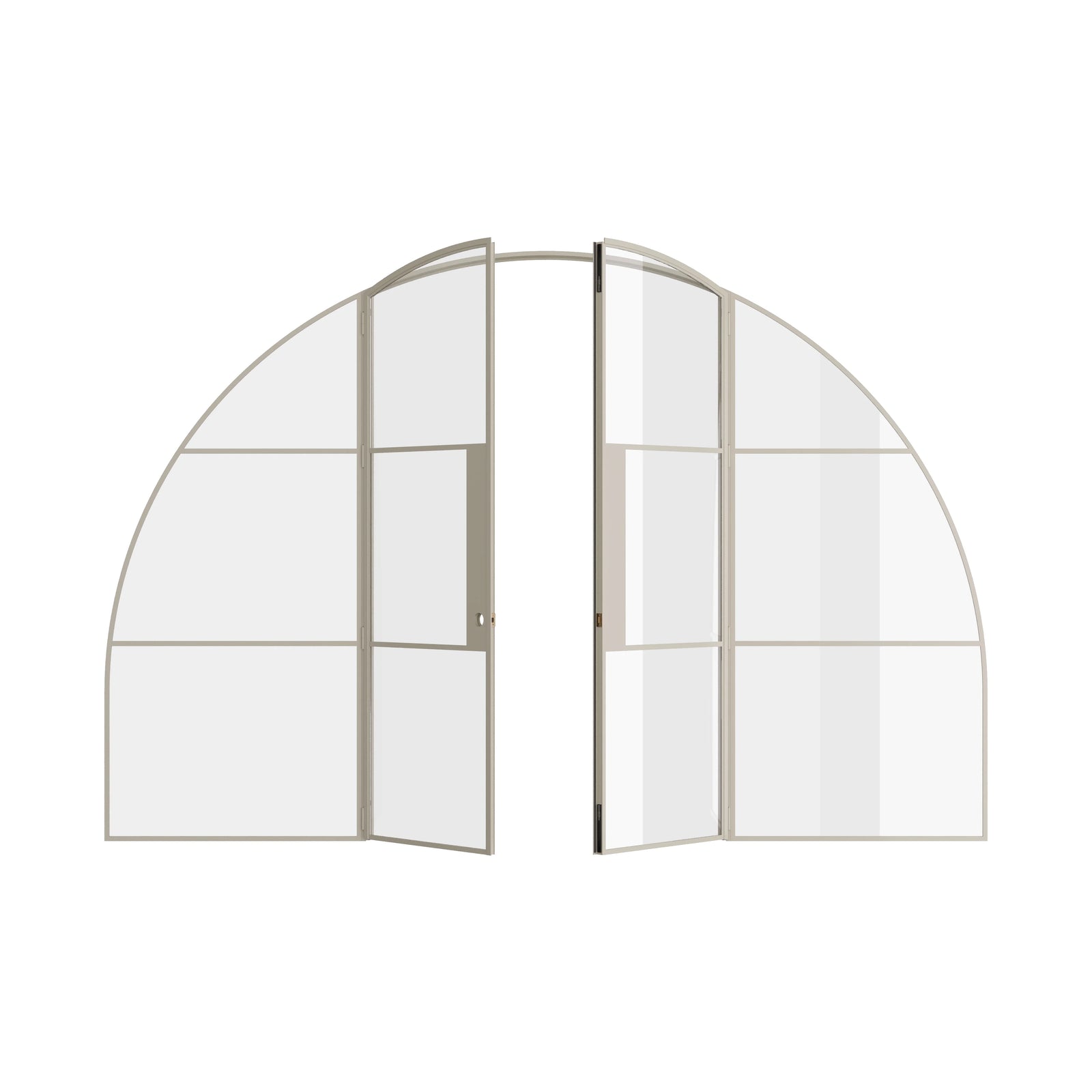 Pinkys Air 4 interior steel door, double, full arch, with side windows, open
