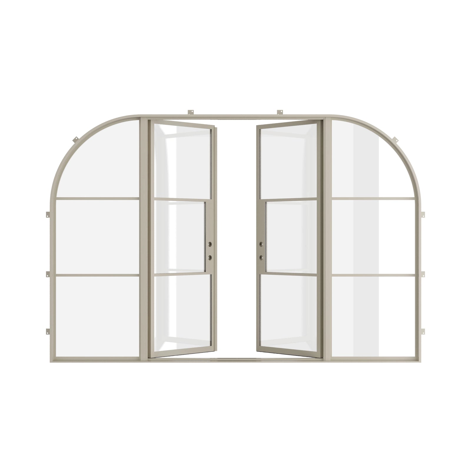 Pinkys Air 4 steel door, double, flat, with side windows, open