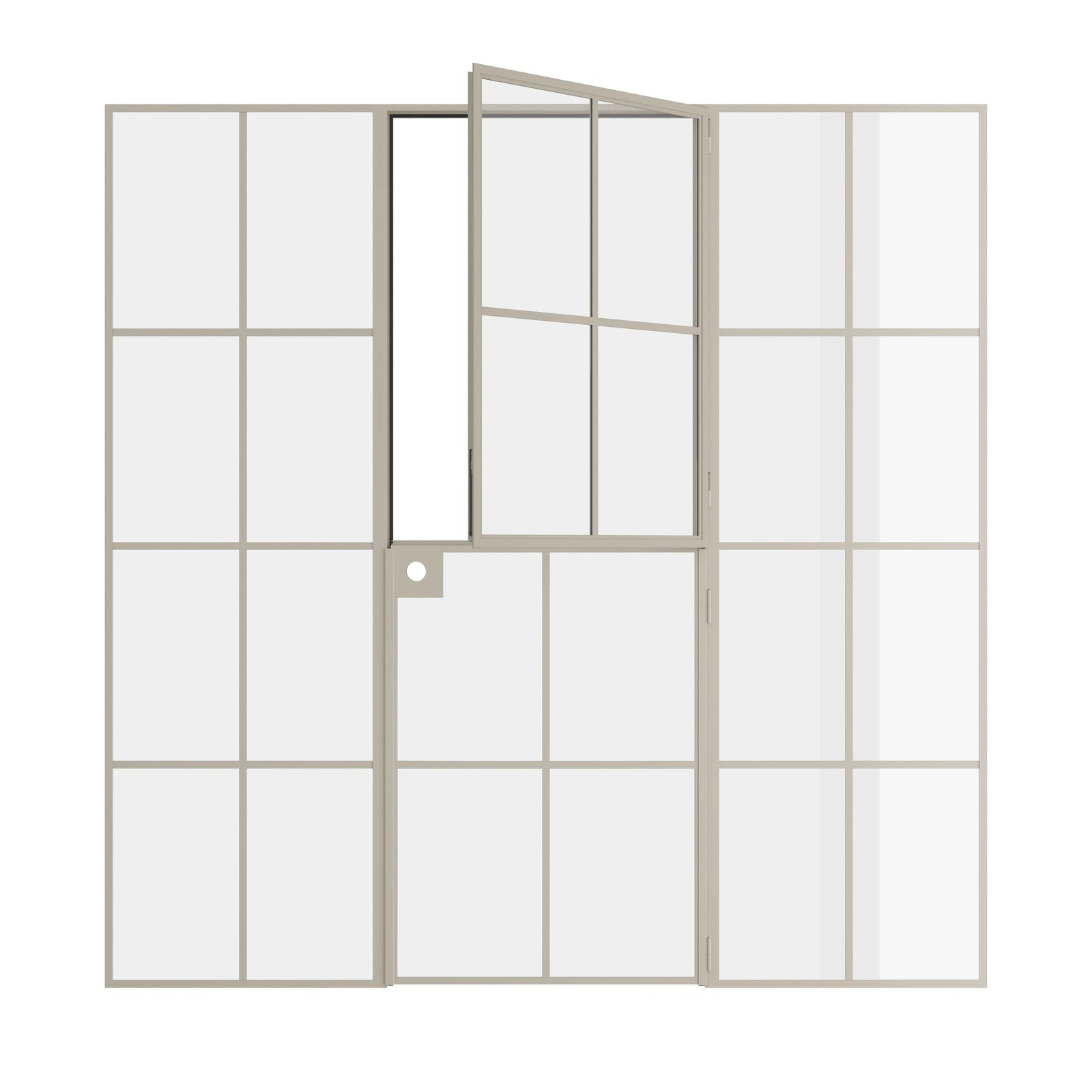 Pinkys Air 5 interior steel door, single, flat, Dutch, with side windows, open