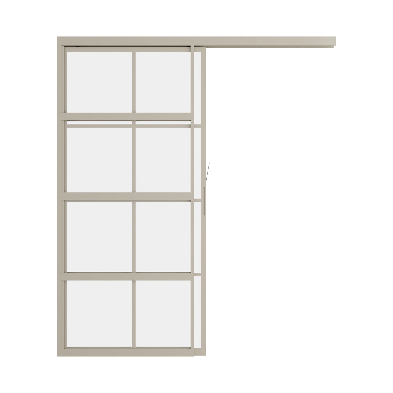 Pinkys Air 5 interior steel door, single, flat, sliding, pocket, top-track, open