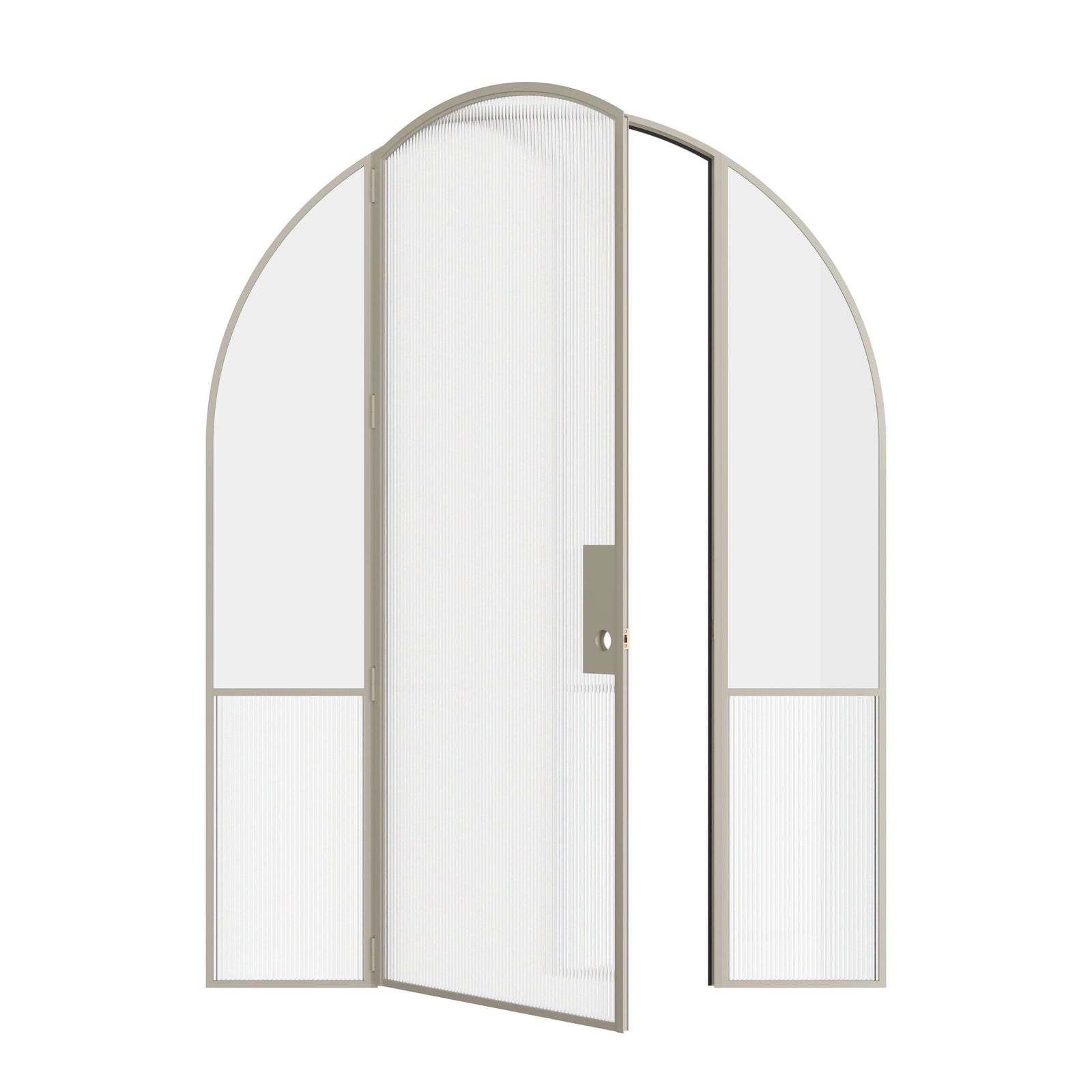 Pinkys Air Grand interior steel door, single, arch, with side windows, open