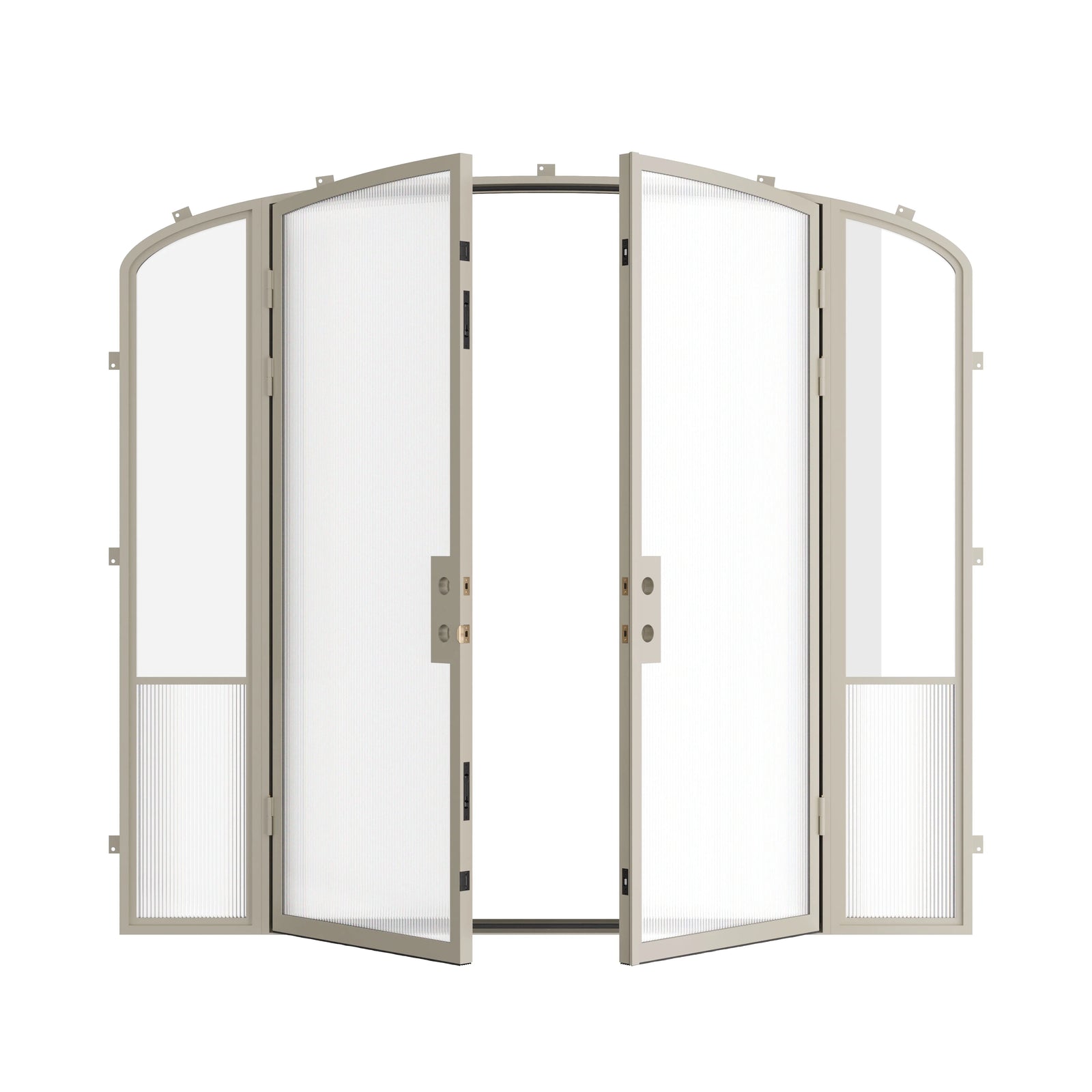 Pinkys Air Grand steel door, double, mini arch, with side windows, open