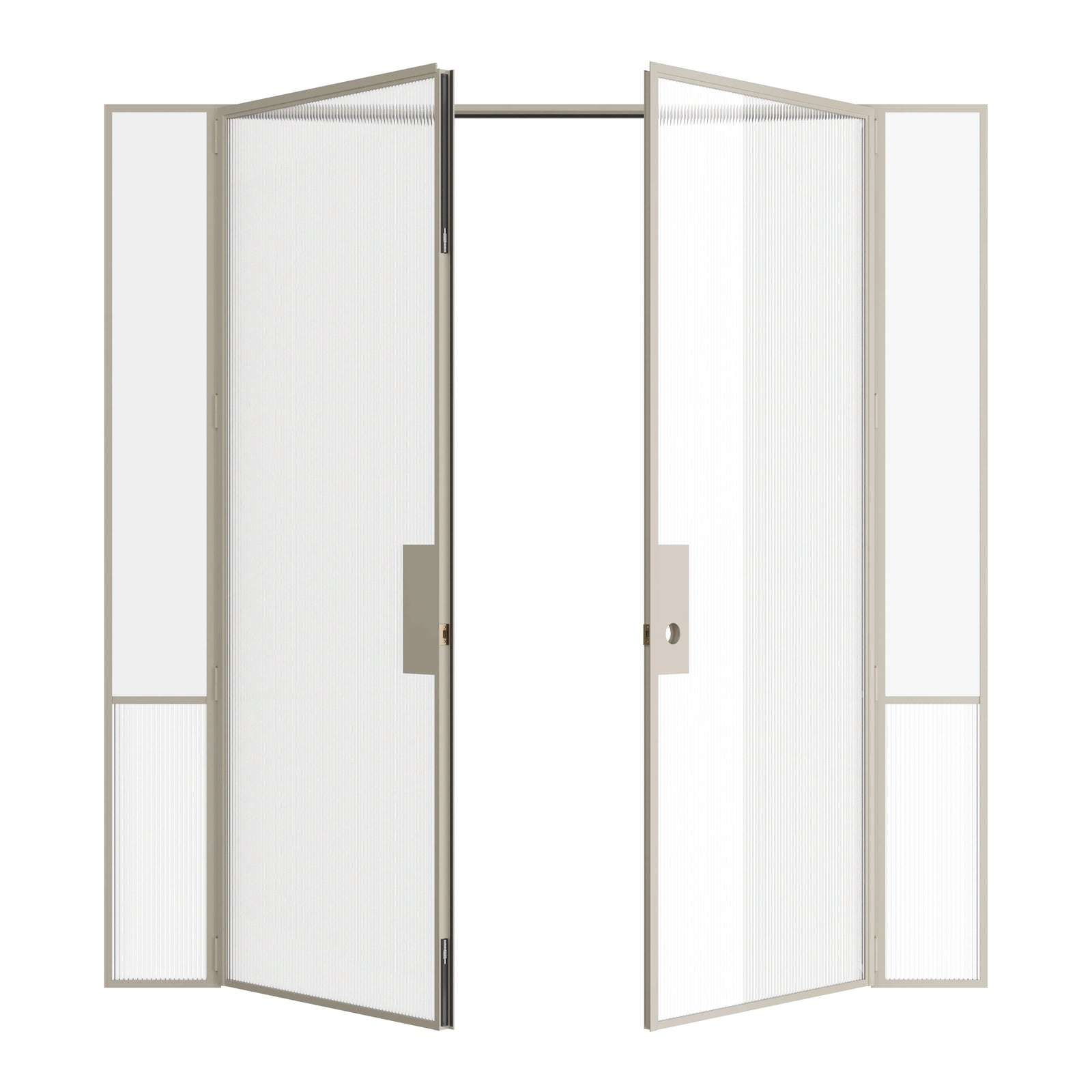 Pinkys Air Grand interior steel door, double, flat, with side windows, open