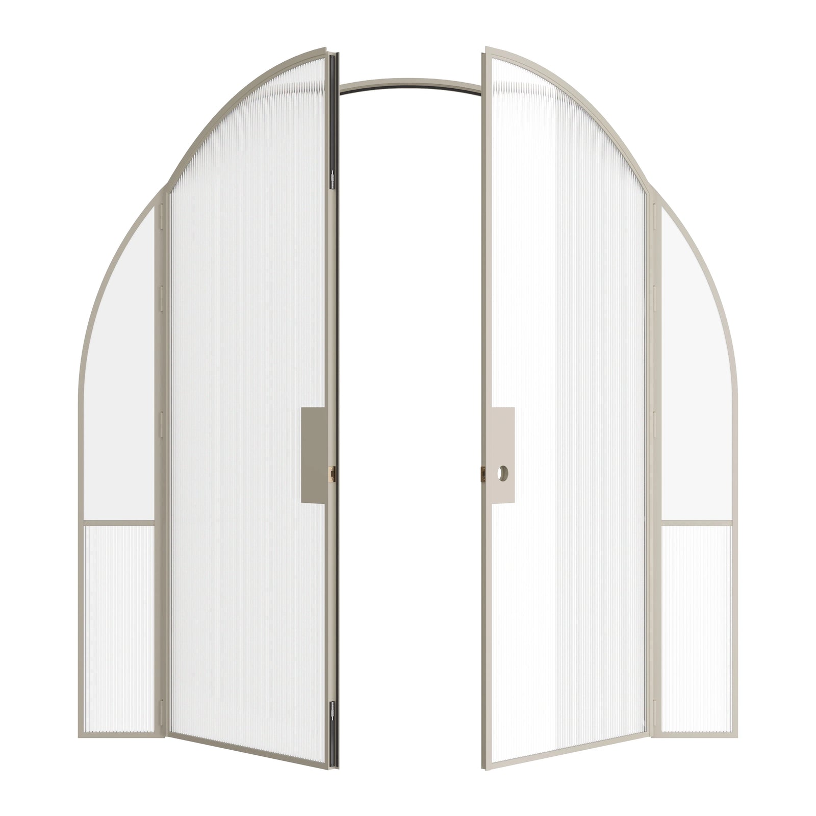 Pinkys Air Grand interior steel door, double, arch, with side windows, open