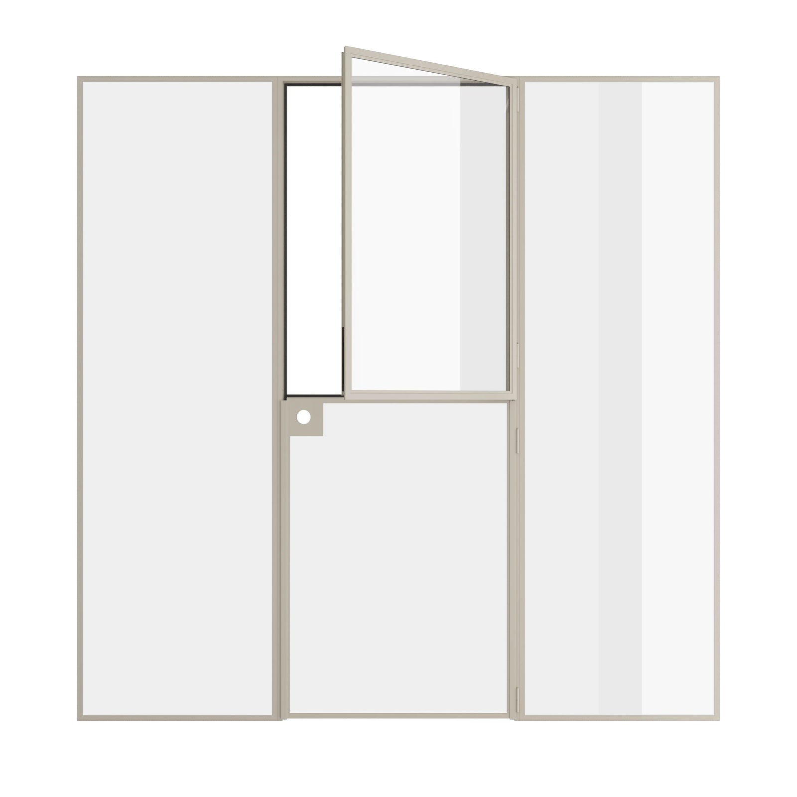 Pinkys Air Lite interior steel door, single, flat, Dutch, with side windows, open