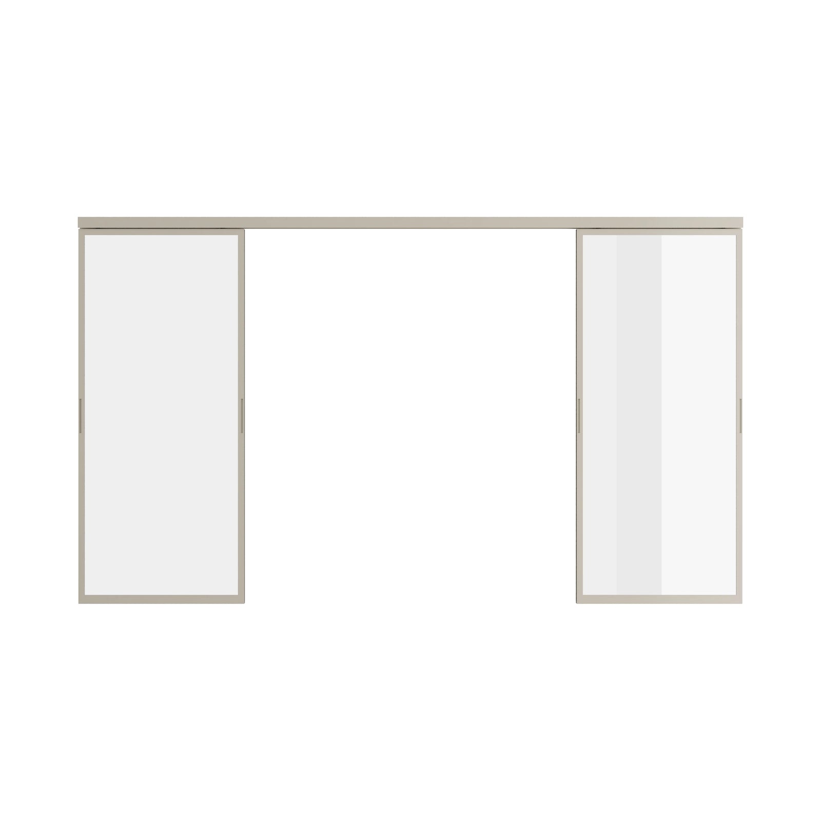 Pinkys Air Lite interior steel door, double, sliding, top-track, open