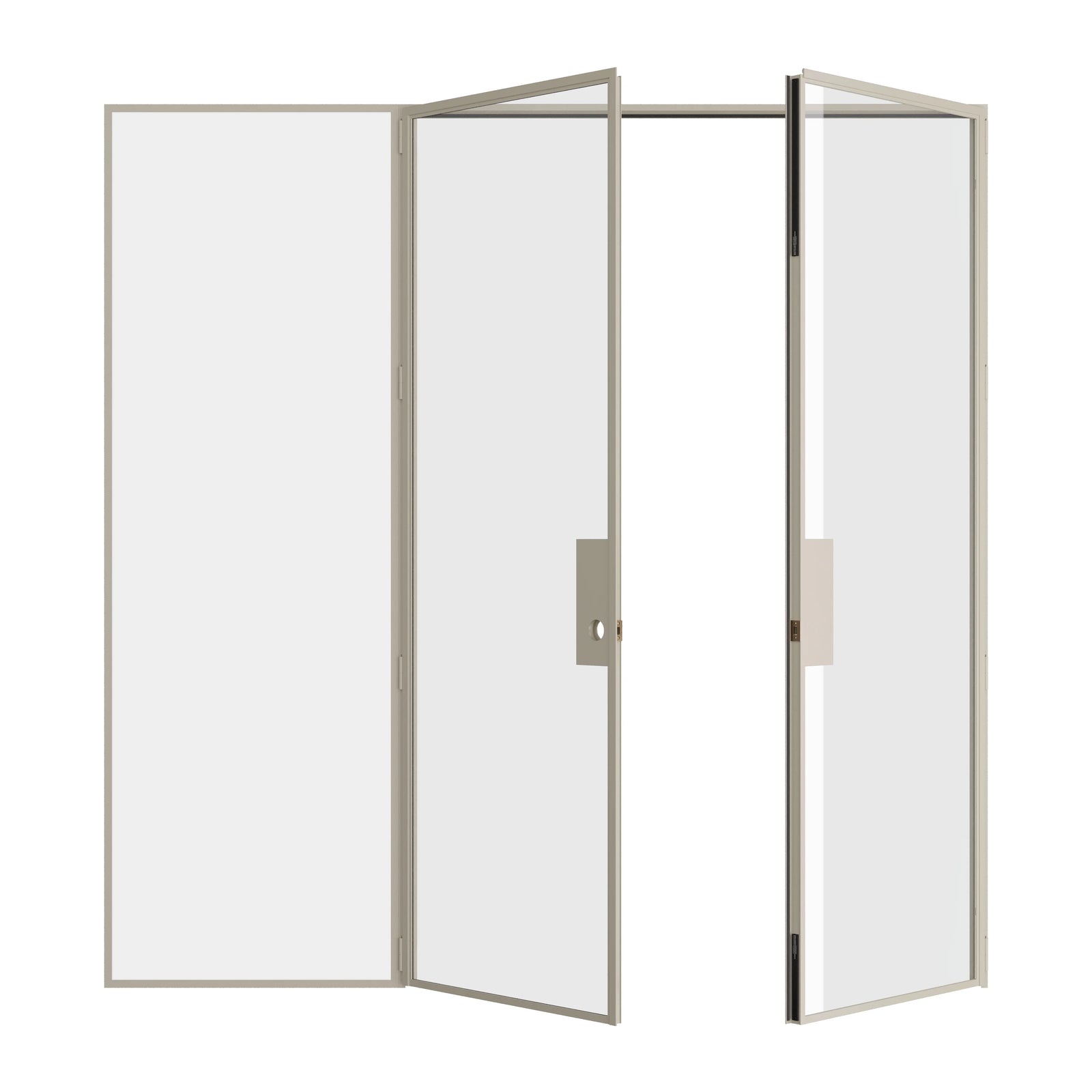 Pinkys Air Lite interior steel door, double, flat, with a left side window, open