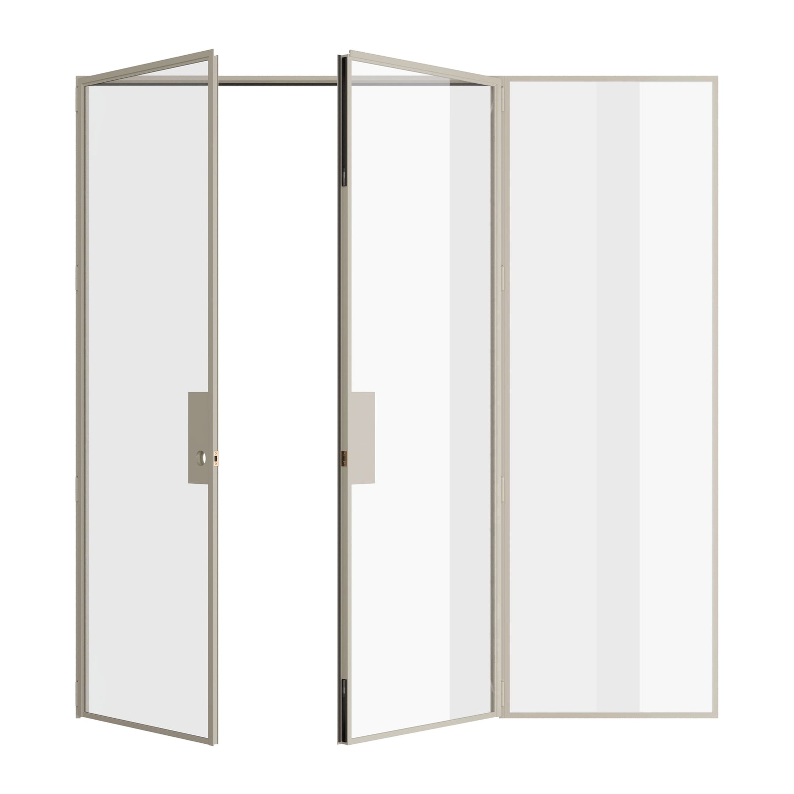 Pinkys Air Lite interior steel door, double, flat, with a right side window, open