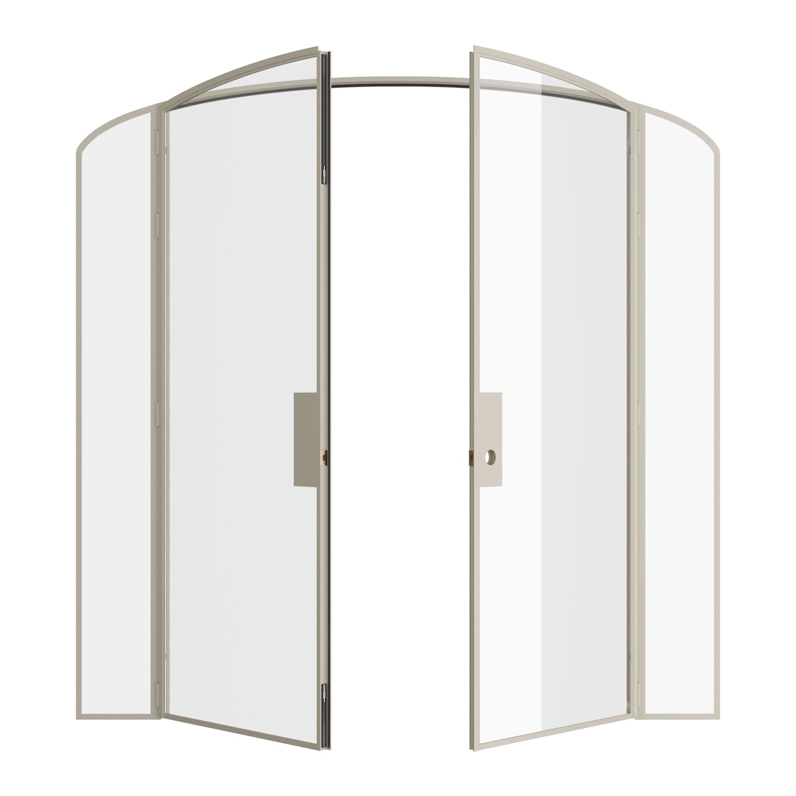 Pinkys Air Lite interior steel door, double, mini arch, with side windows, open