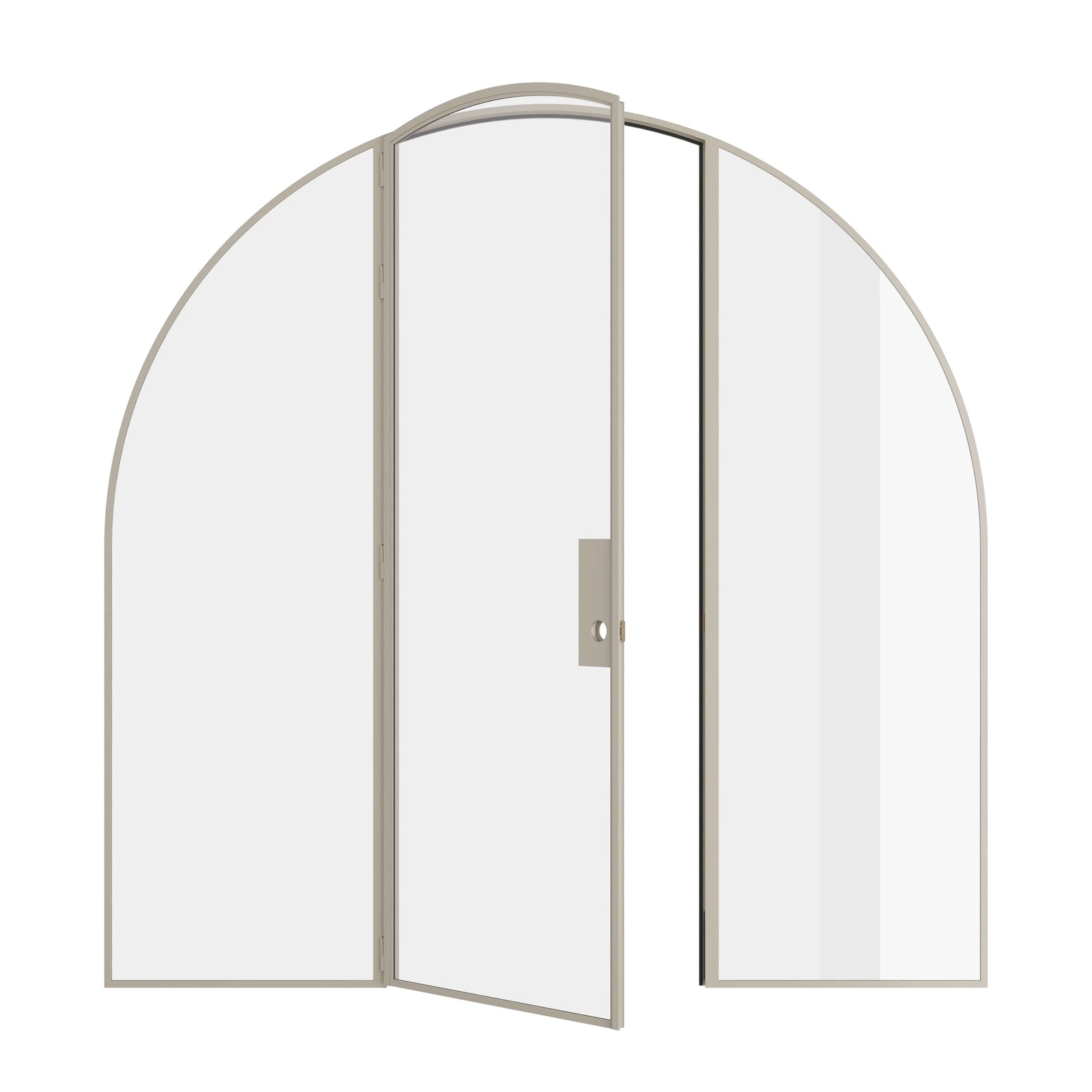 Pinkys Air Lite interior steel door, single, full arch, with side windows, open