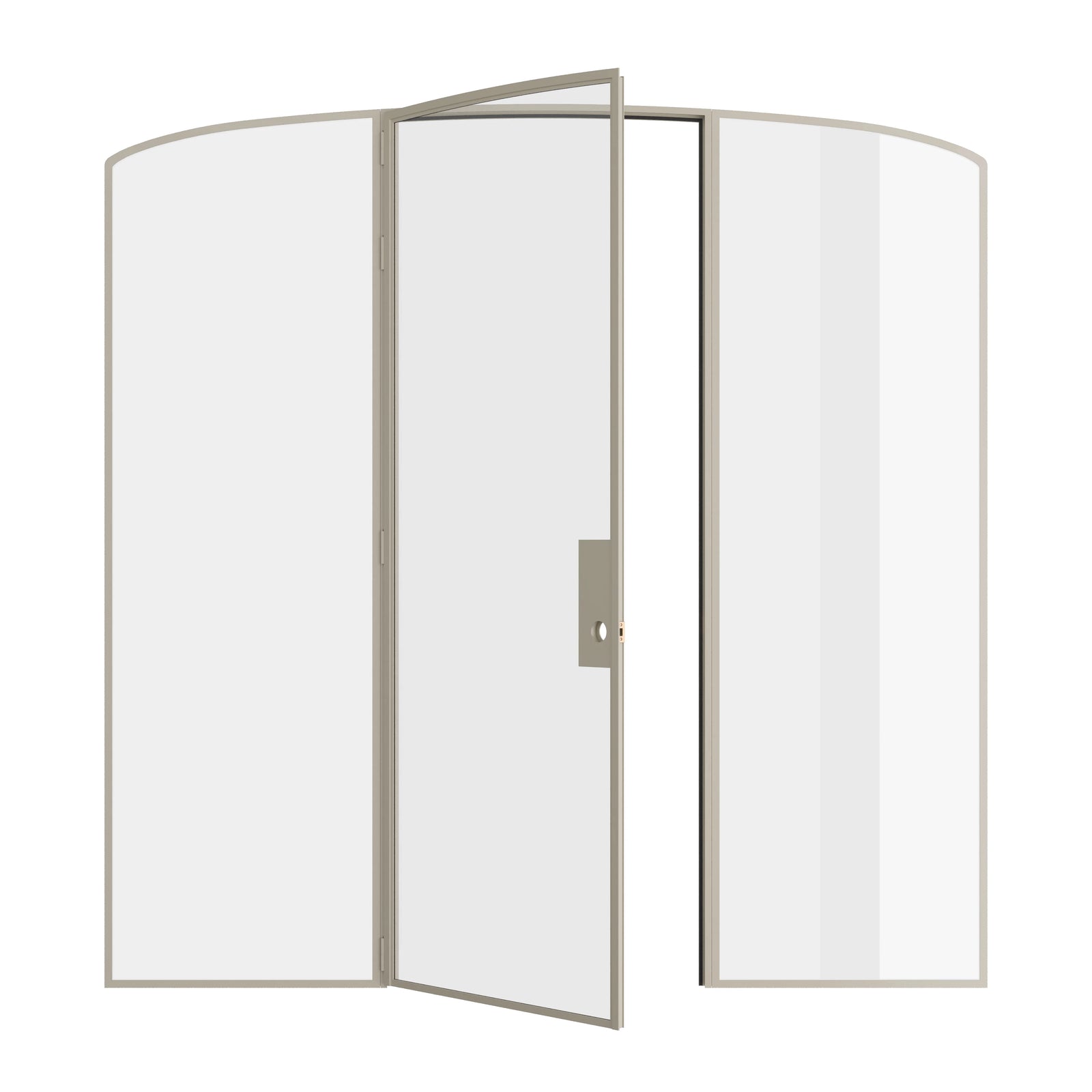 Pinkys Air Lite interior steel door, single, mini arch, with side windows, open